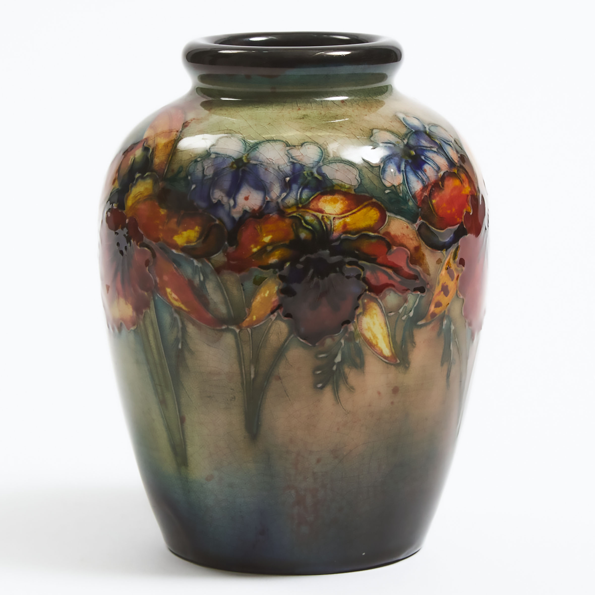 Moorcroft Flambé Orchids Vase, 1930s