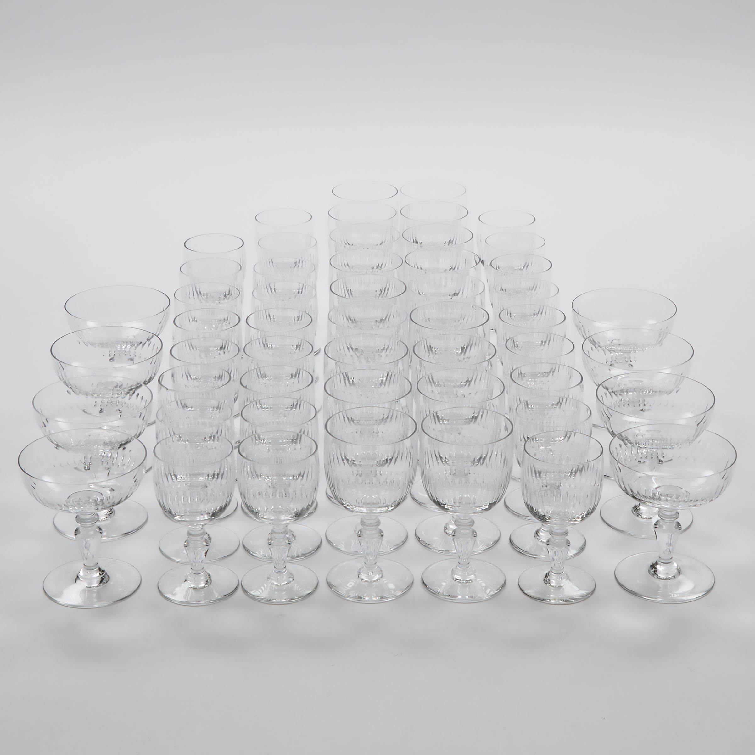 Baccarat 'Renaissance' Pattern Cut Glass Stemware, 20th century