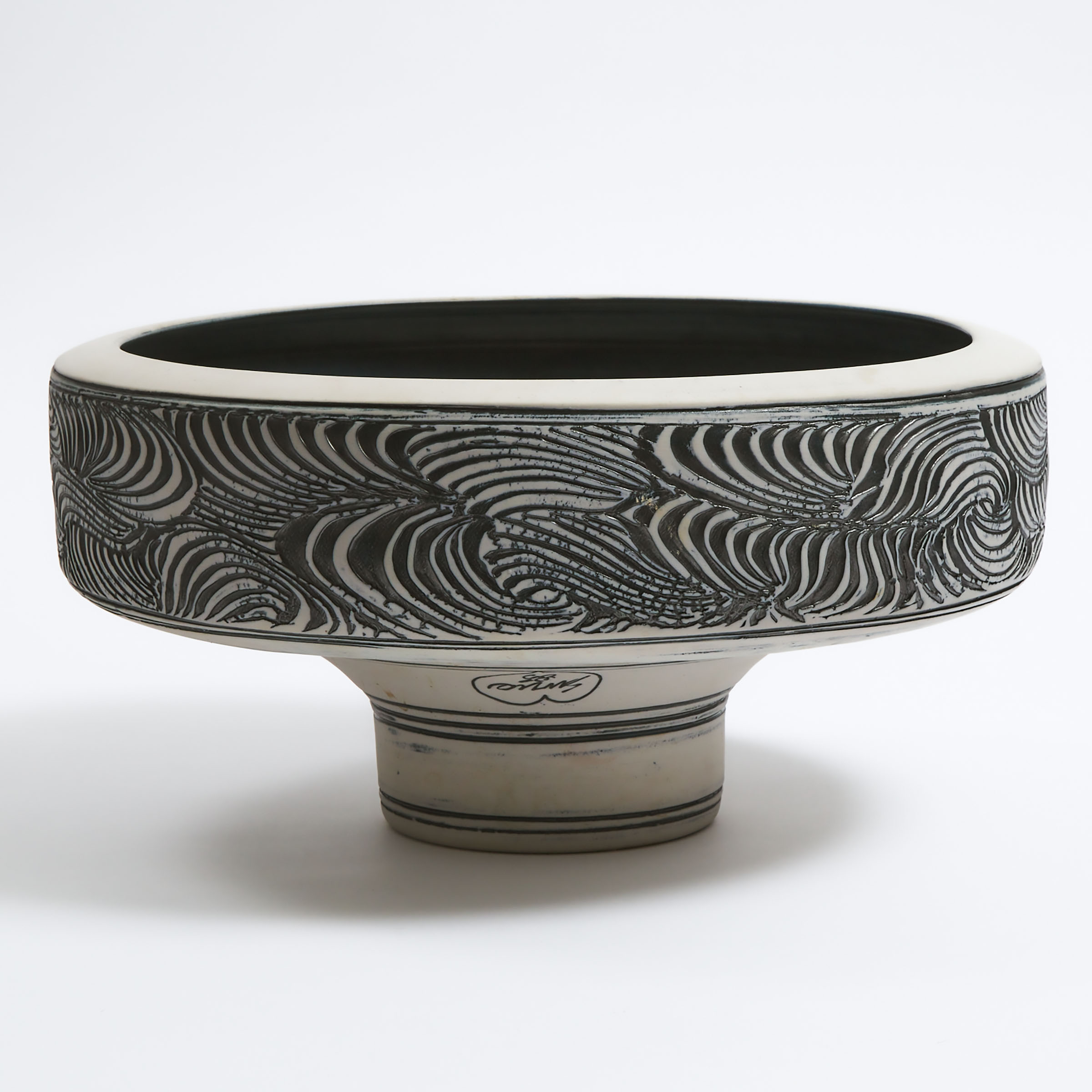Jack Sures (Canadian, 1934-2018), Stoneware Large Footed Bowl, 1985