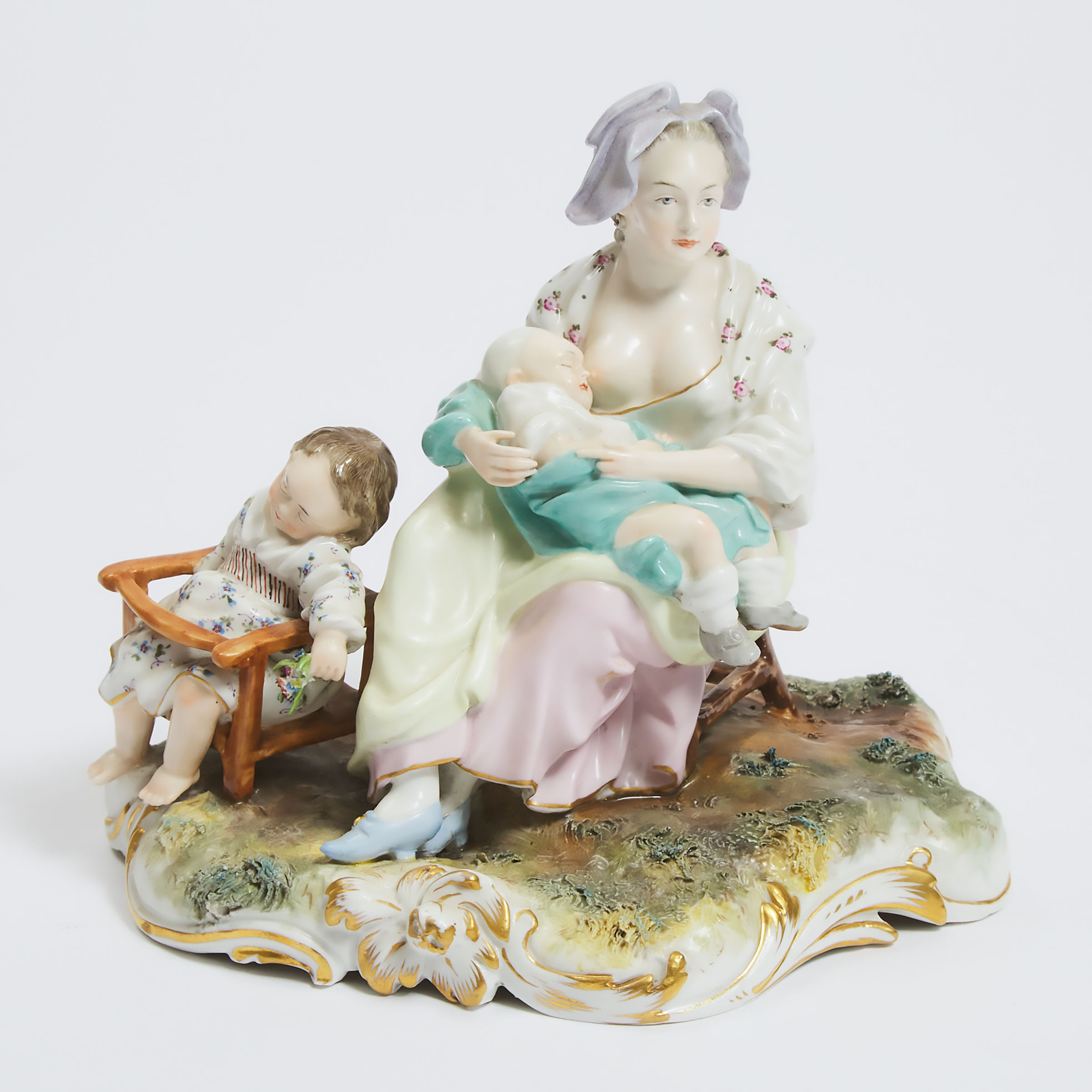 Nymphenburg Figure Group of a Mother and Children, late 19th century