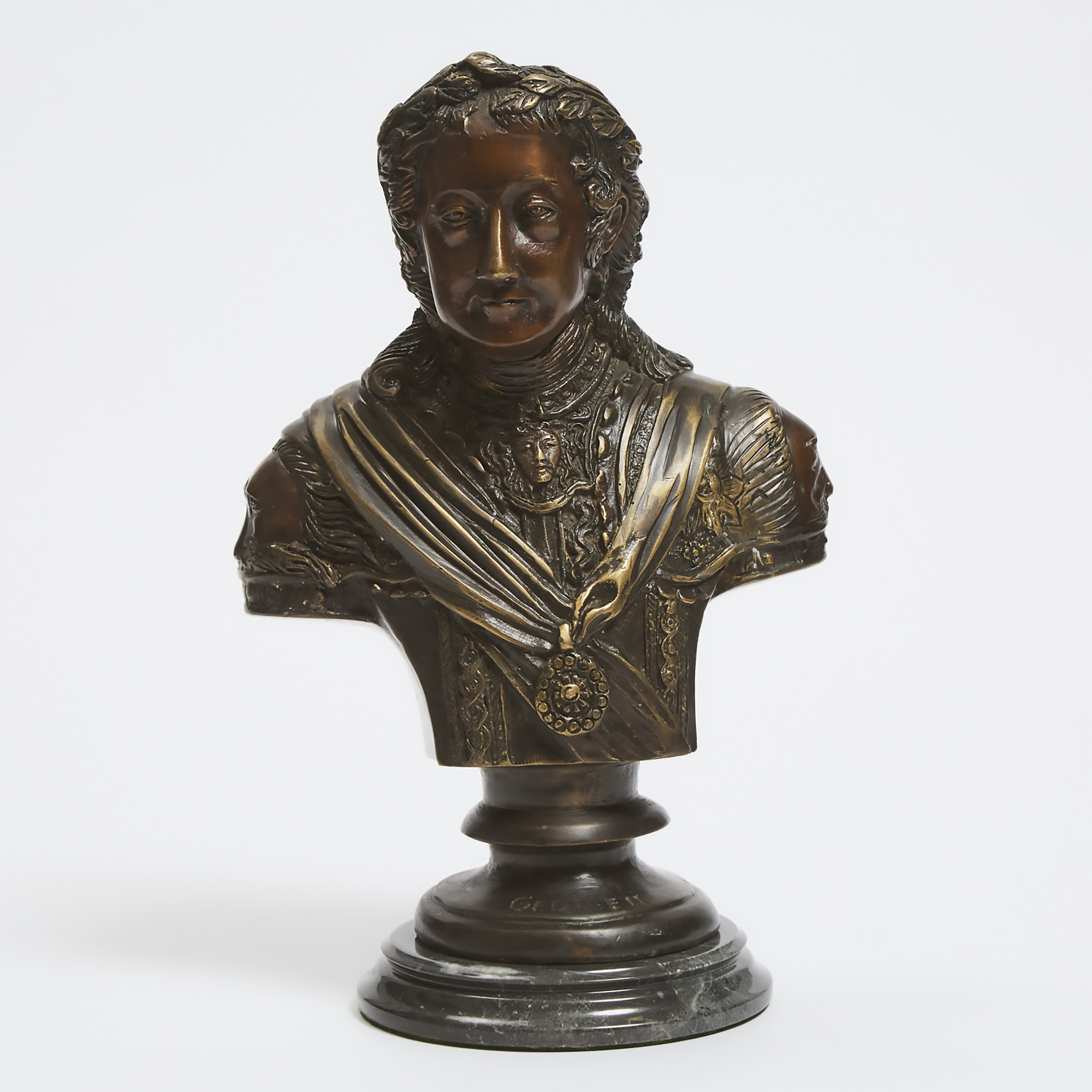 Patinated Bronze Bust of George II, 20th century