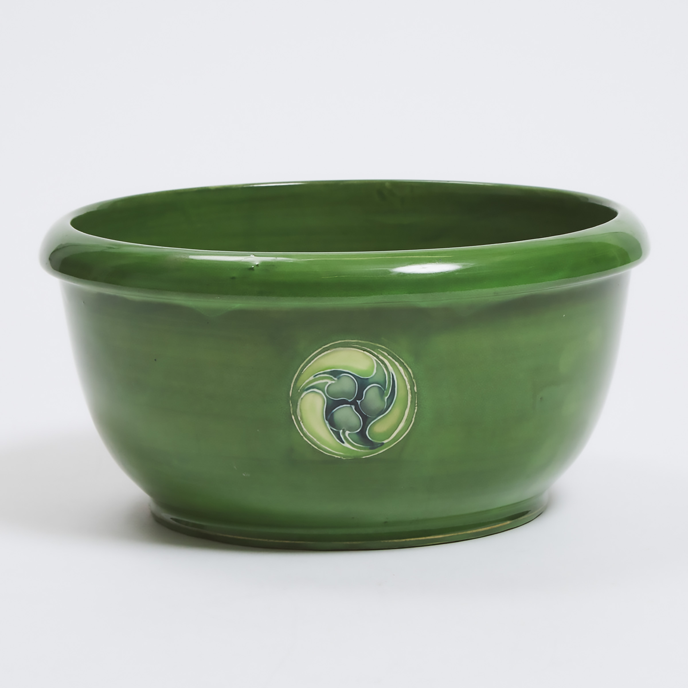 Macintyre Moorcroft Green Flamminian Fruit Bowl, c.1906-13