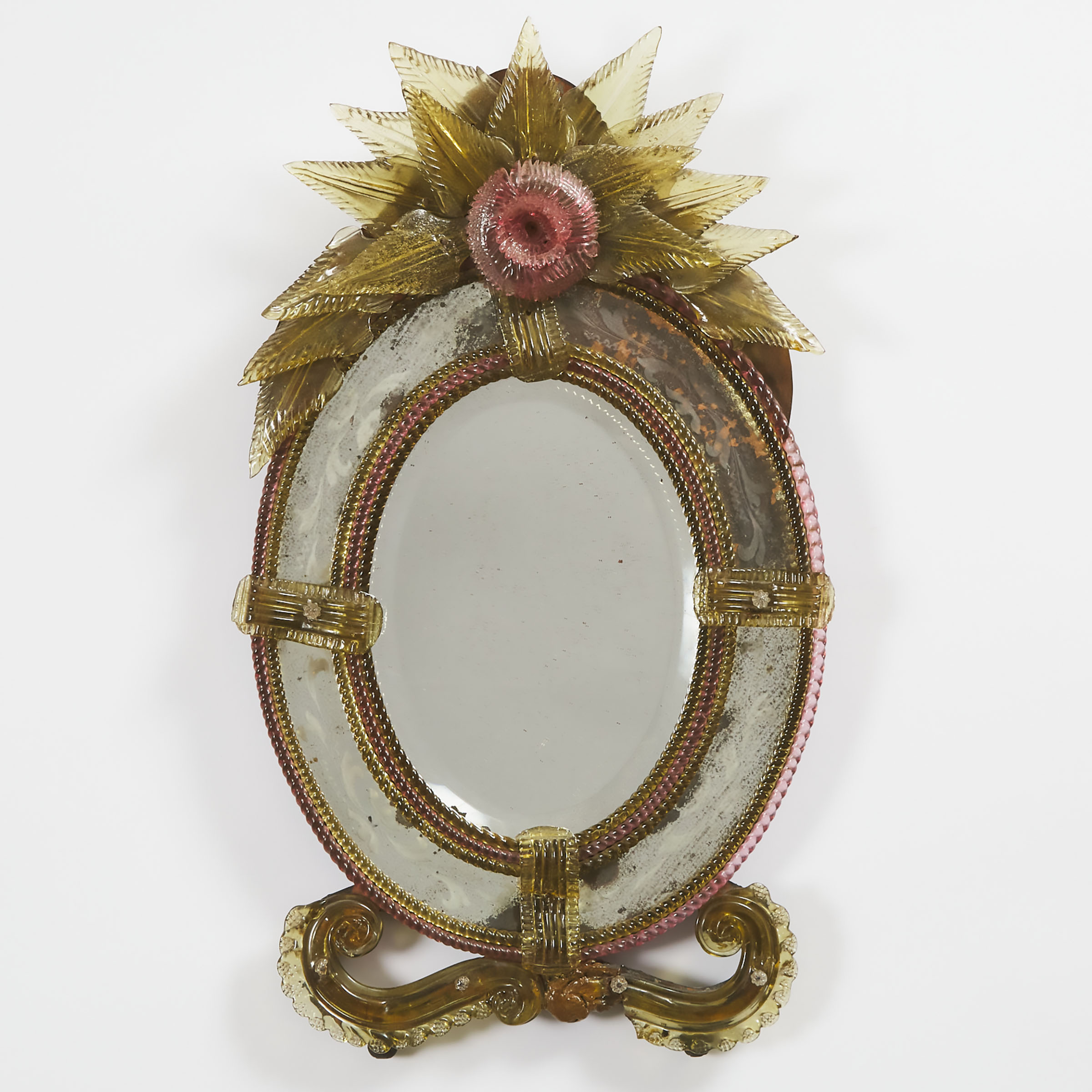 Murano Glass Oval Vanity Mirror, 19th century