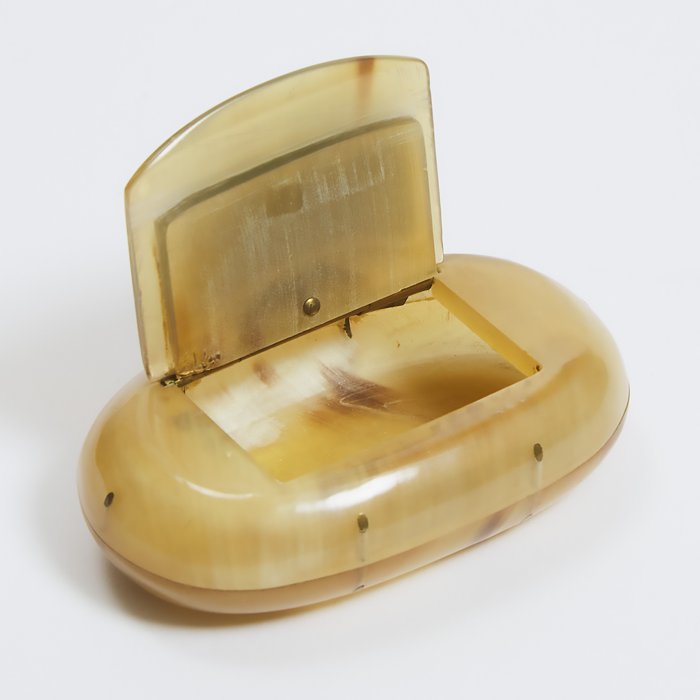 Oval Horn Snuff Box, 19th century