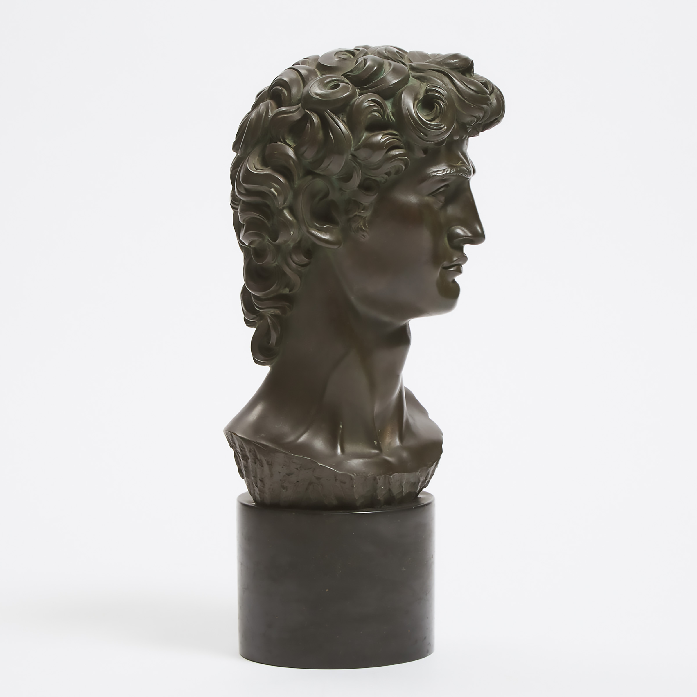 Bronze Patinated Composite Head of David, 20th century