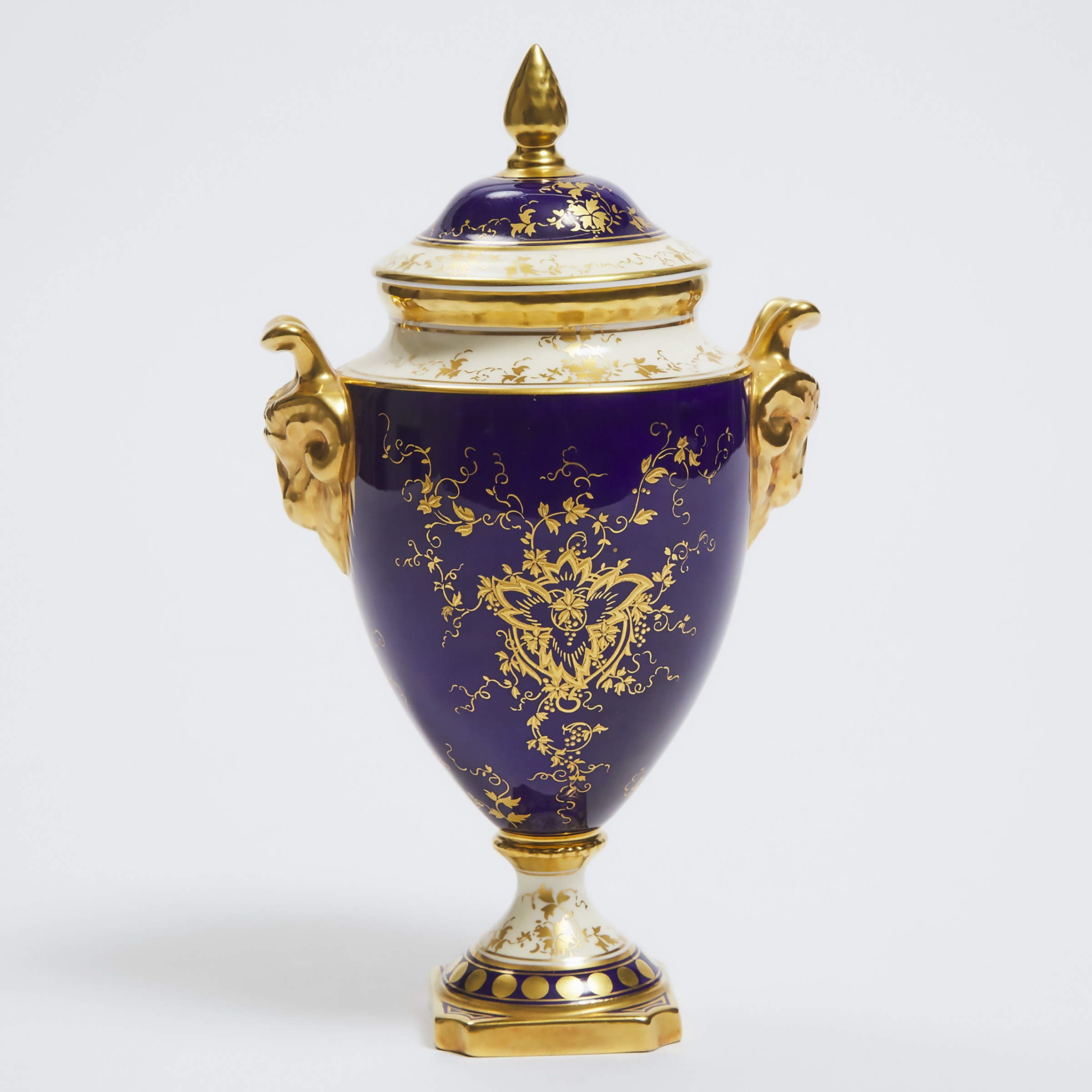 Coalport Fruit Painted Two-Handled Vase and Cover, Mary Denis, 20th century