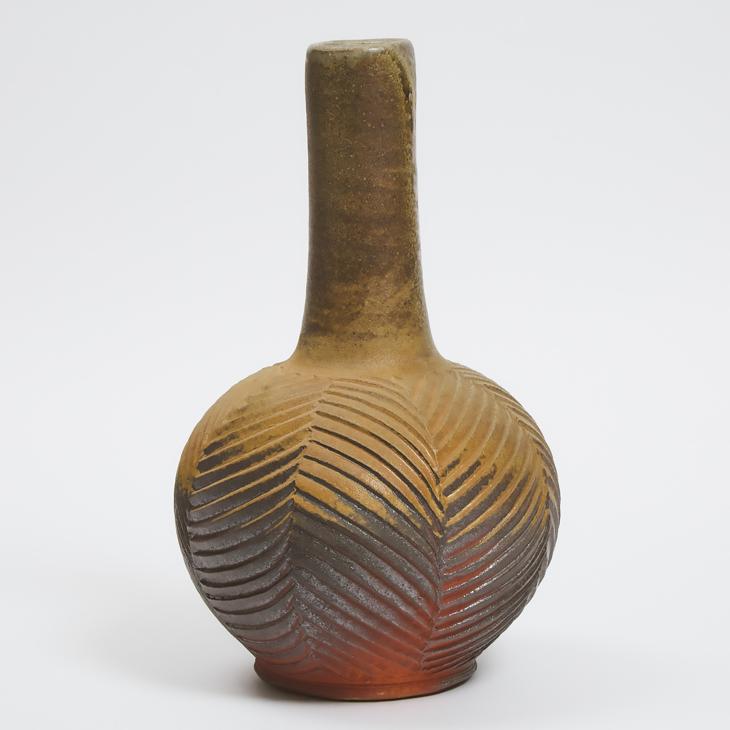 Robert Archambeau (Canadian, 1933-2022), Carved Stoneware Vase, c.2000