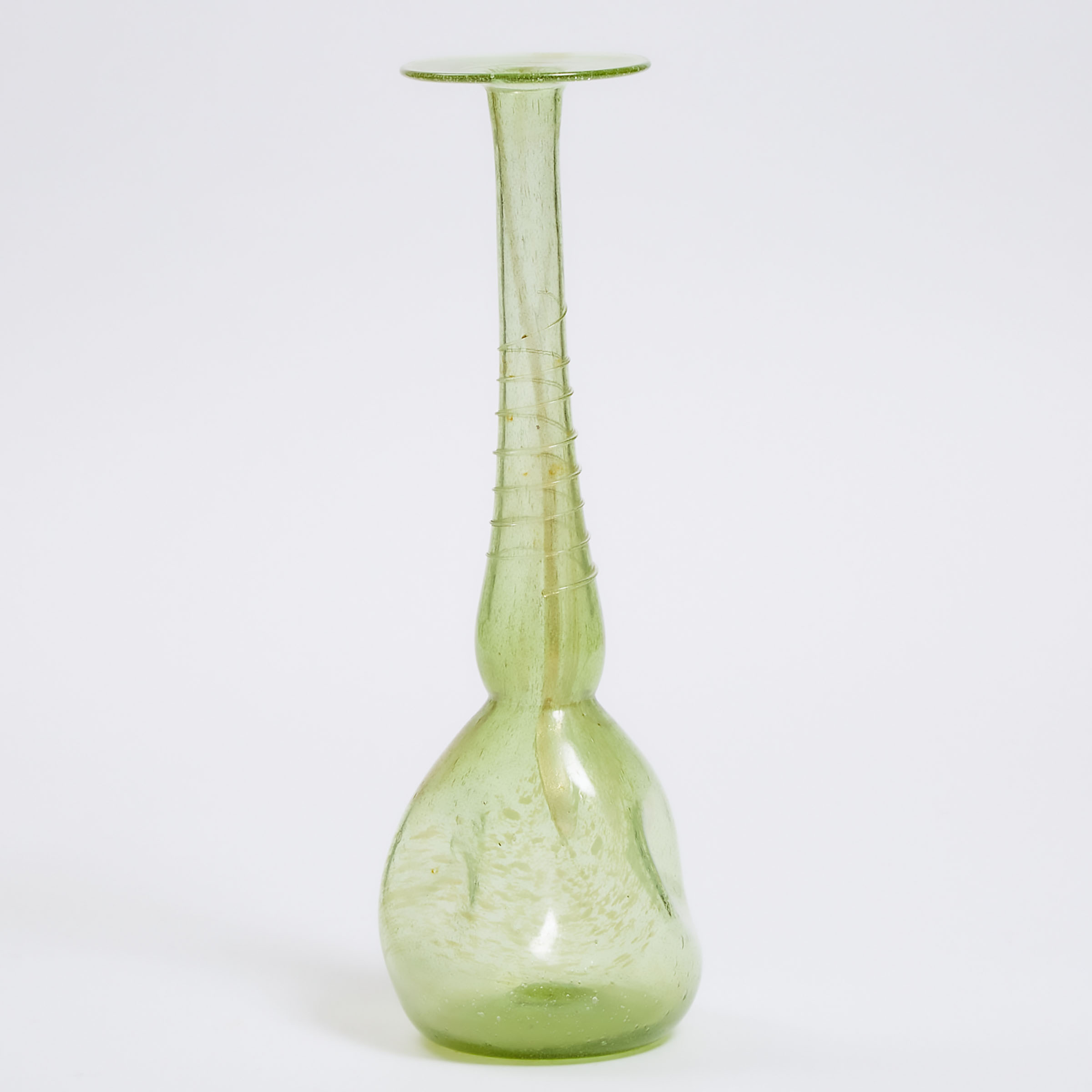 Clutha Aventurine Green Glass Vase, Christopher Dresser for James Couper & Sons, c.1890