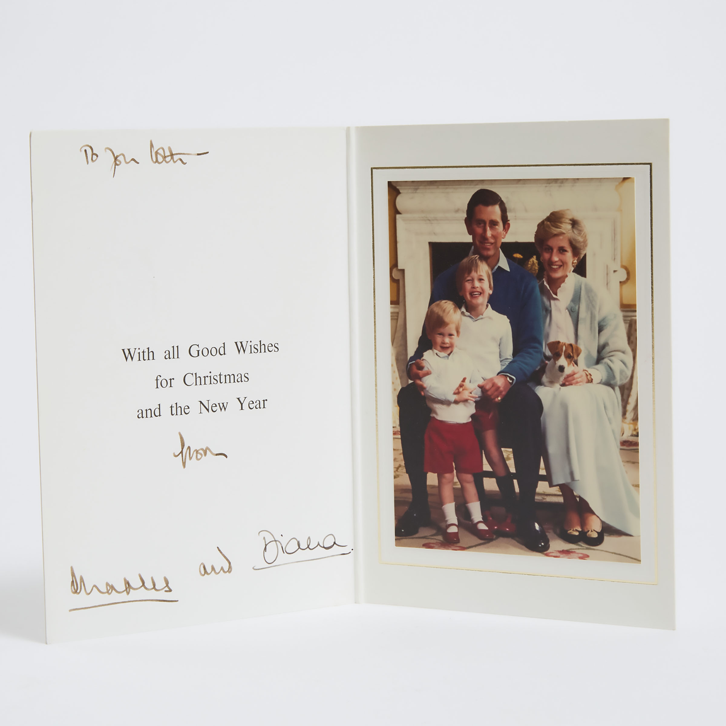 Charles and Diana Christmas Card, 1986