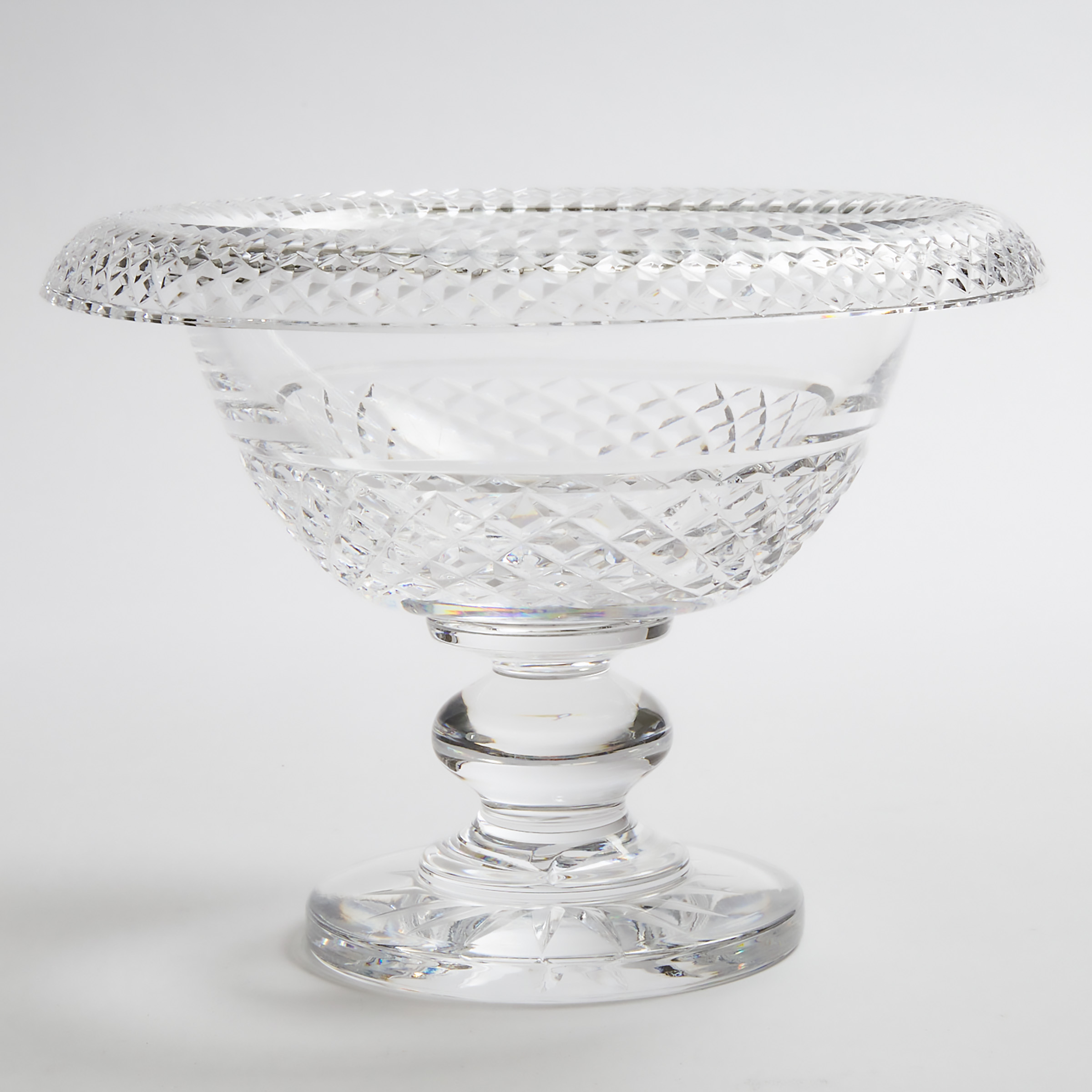 Waterford Cut Glass Pedestal-Footed Bowl, 20th century