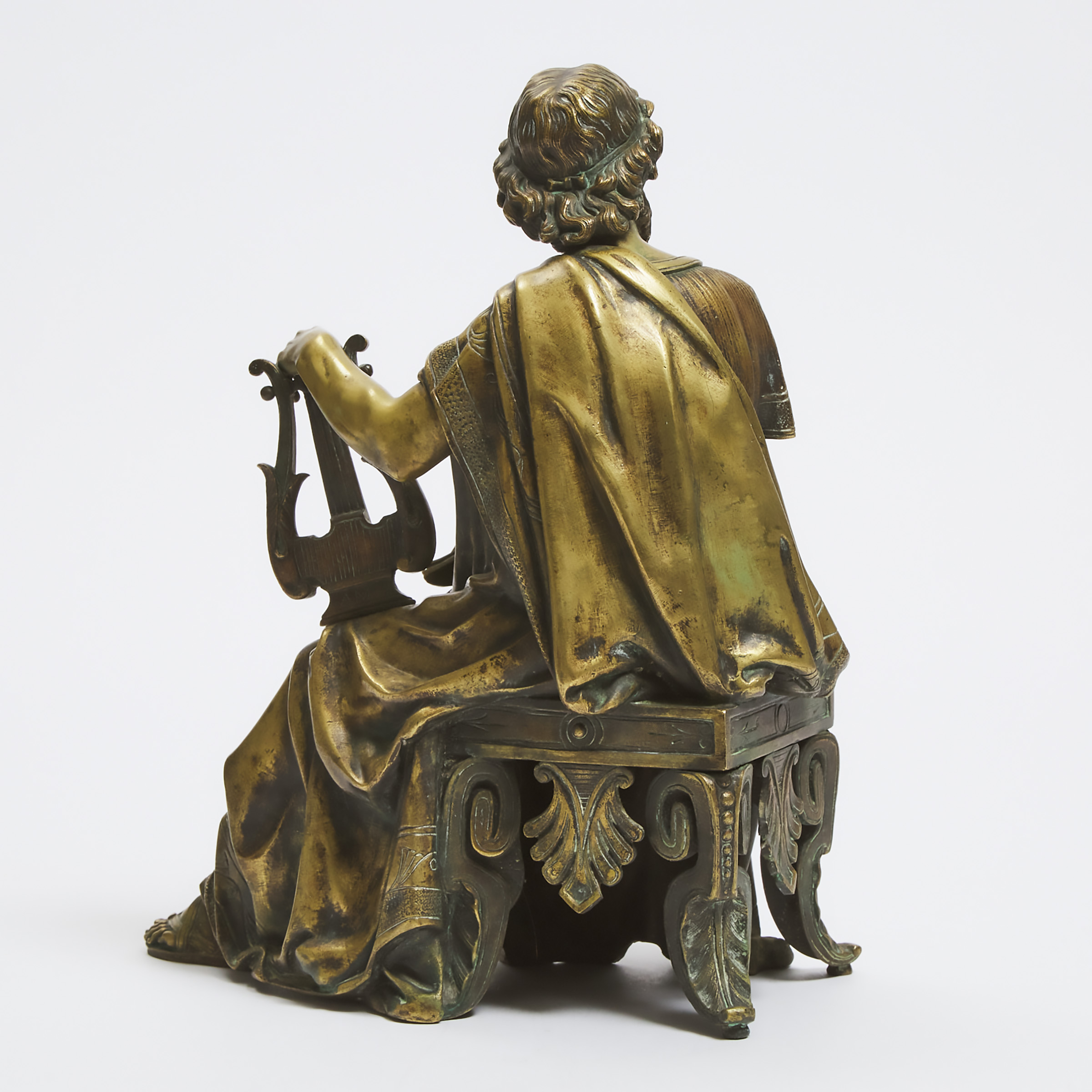 French Polished Bronze Figure of a Philosopher, after Theodore Doriot, mid 19th century