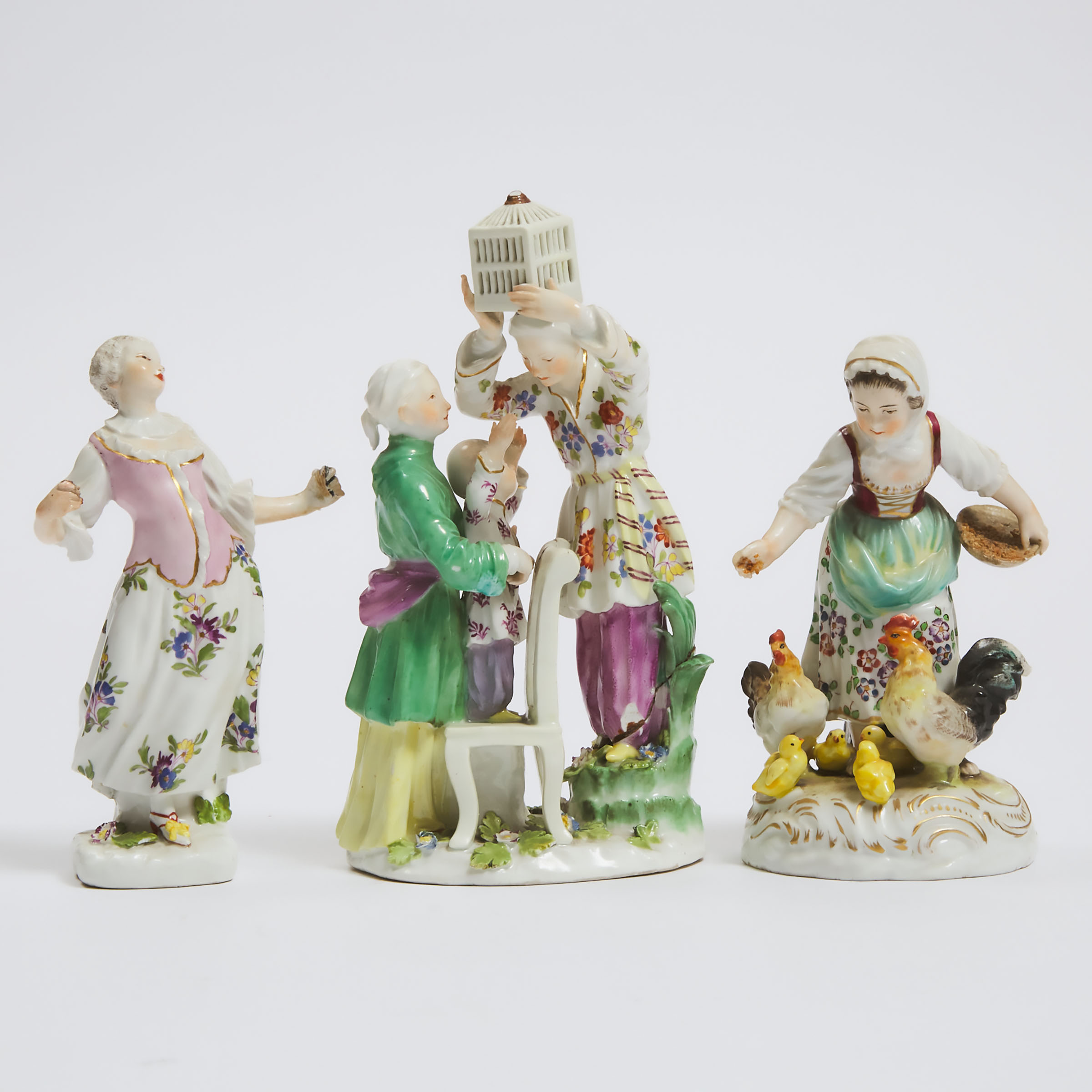 Three Vienna and Meissen Figures and Groups, 18th/19th century
