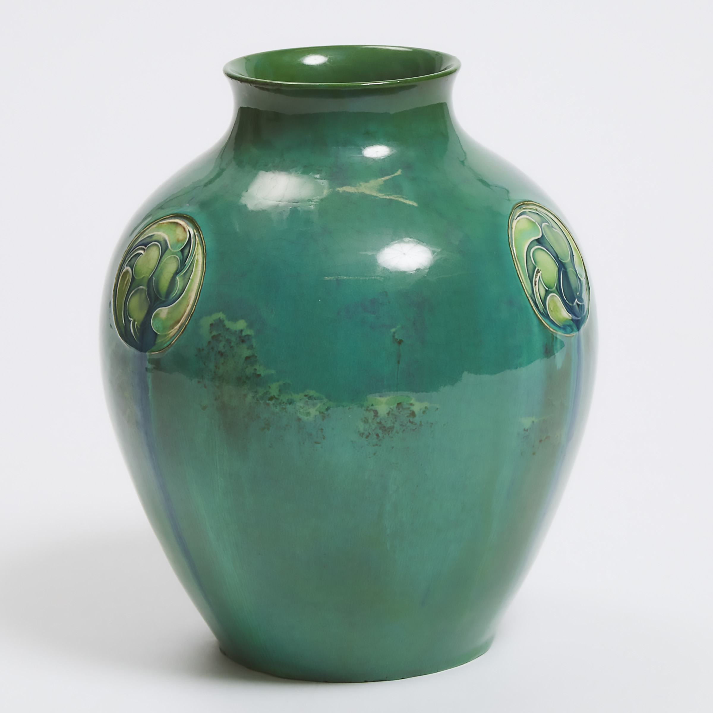 Macintyre Moorcroft Blue-Green Flamminian Vase, for Liberty & Co., c.1906-13