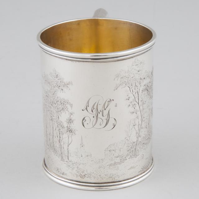 Victorian Scottish Silver Engraved Small Mug, Glasgow, 1871