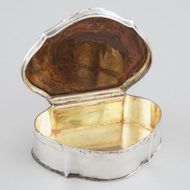 George III Silver Agate-Topped Snuff Box, George King, London, c.1820