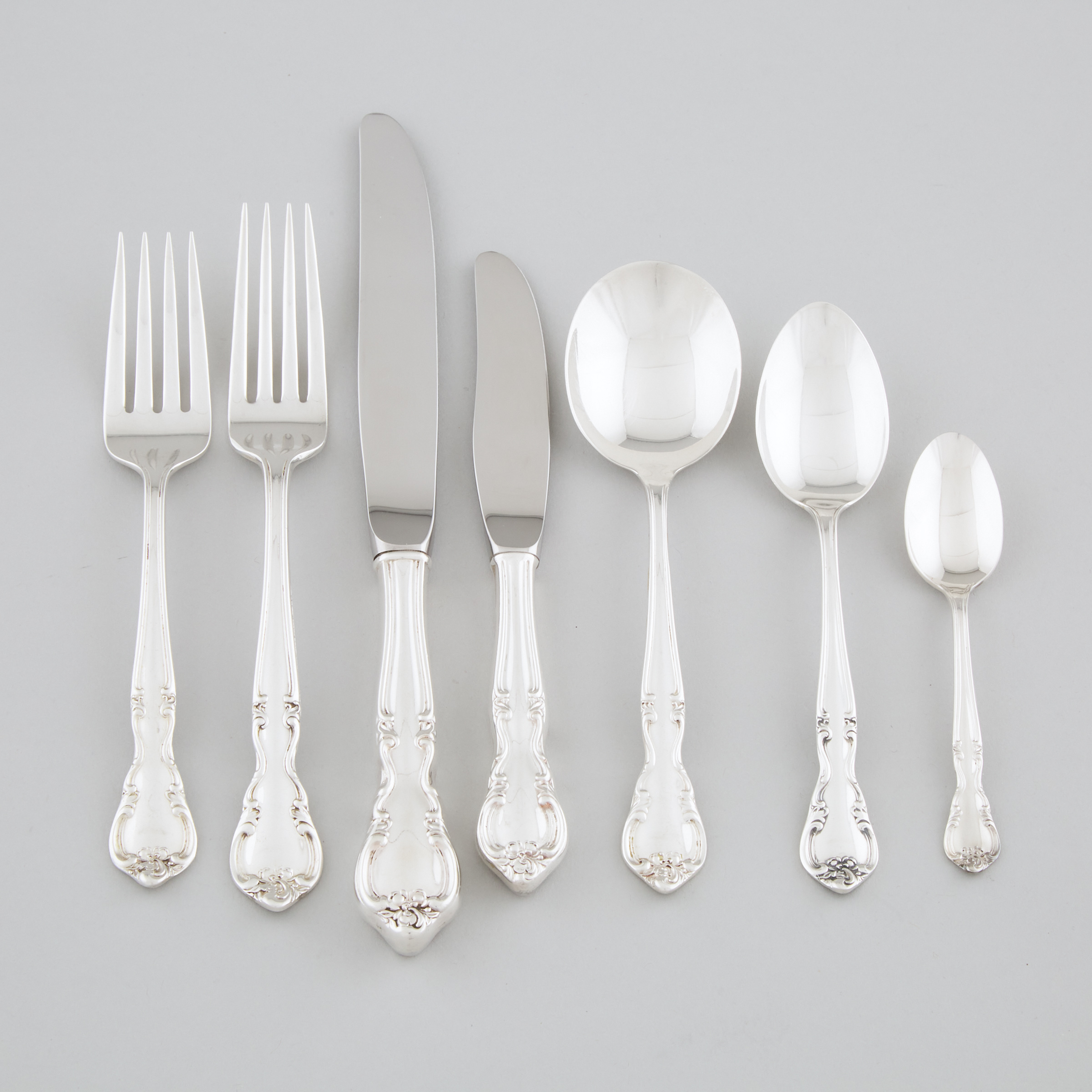 American Silver ‘Canadian Classic’ Pattern Flatware Service, Easterling Co., Chicago, Ill., mid-20th century