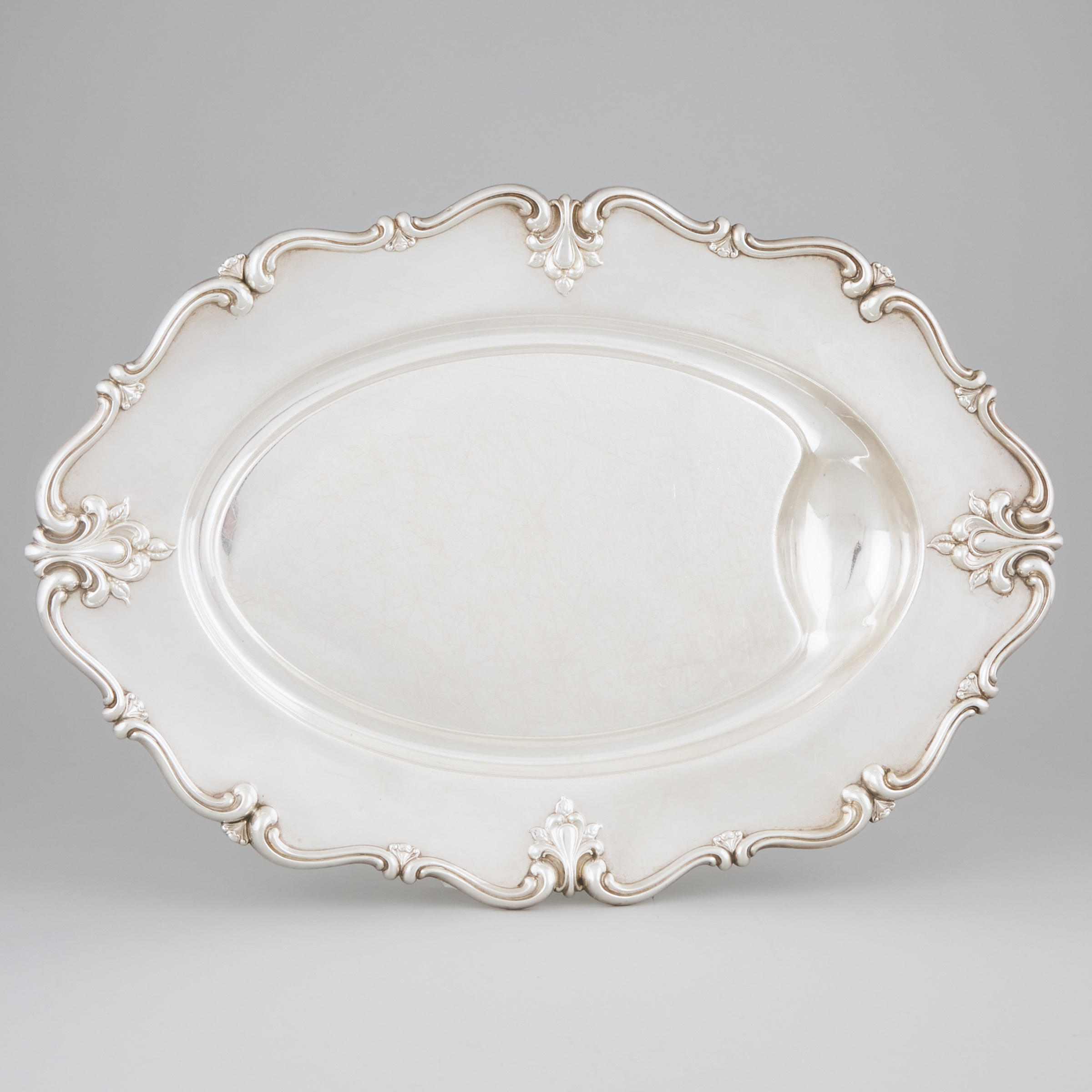 American Silver Oval Meat Platter, Frank M. Whiting & Co., North Attleboro, Mass., 20th century