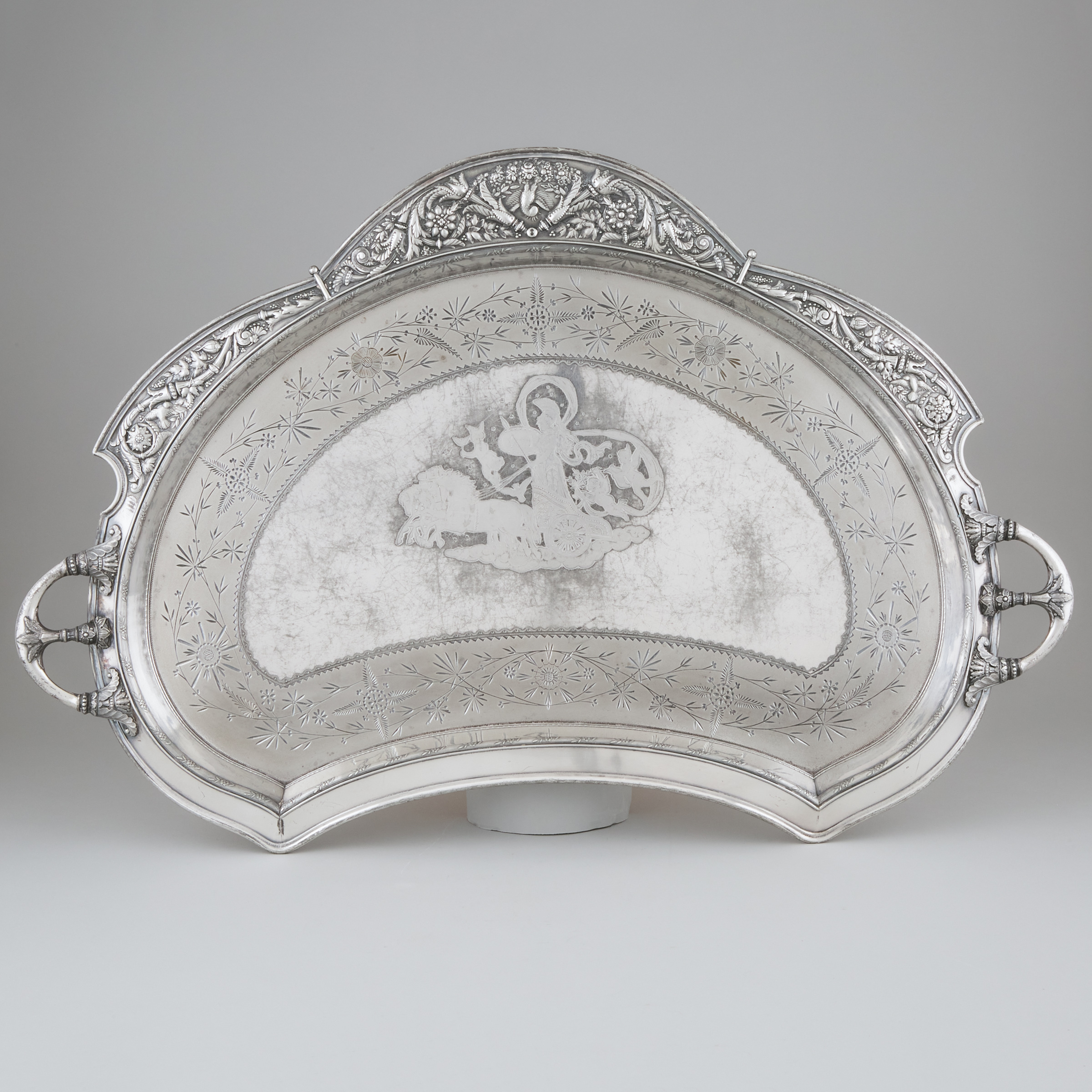 American Silver Plated Butler's Serving Tray, Rogers, Smith & Co., c.1870