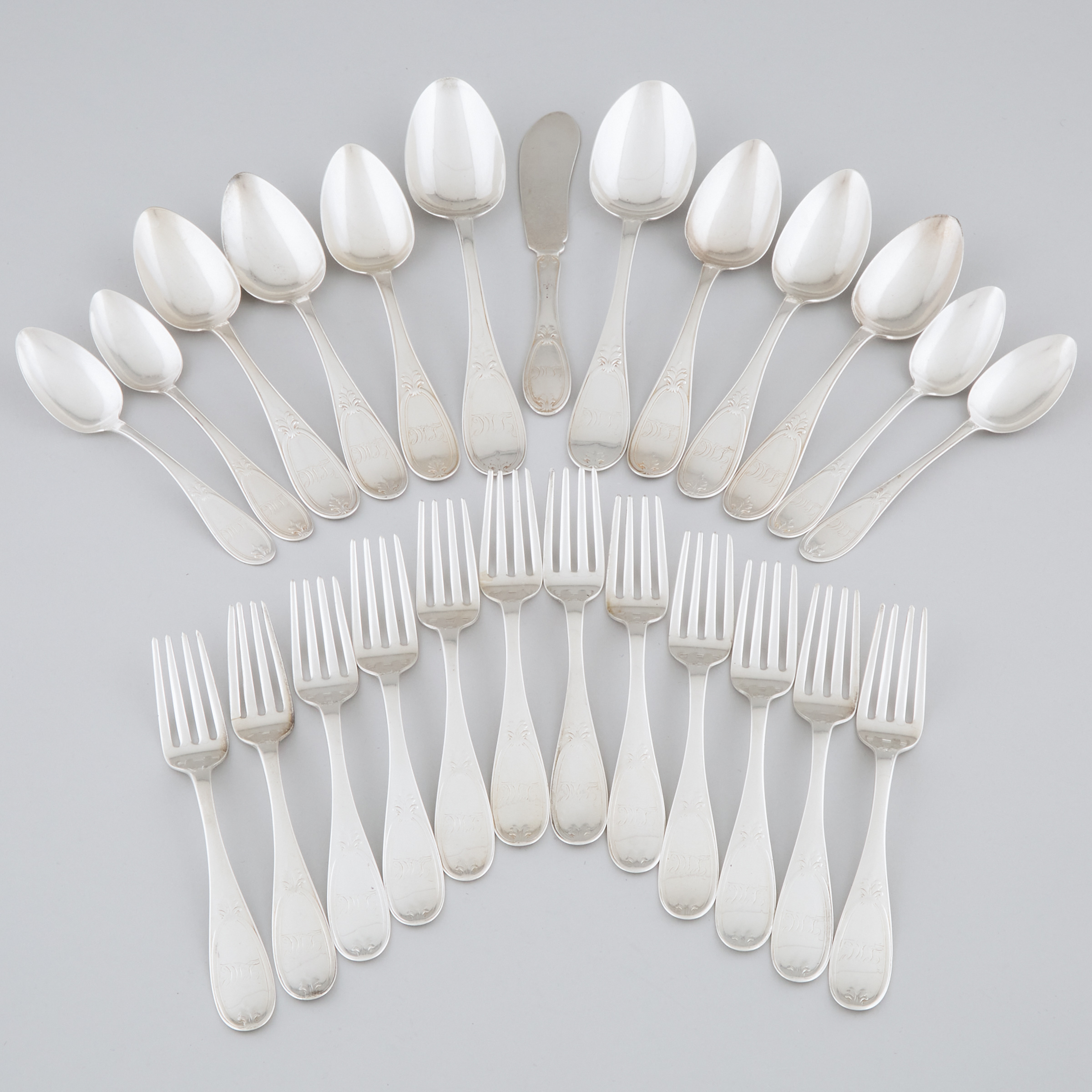 Group of American Silver Flatware, George W. Webb, Baltimore, Md., 1877-86