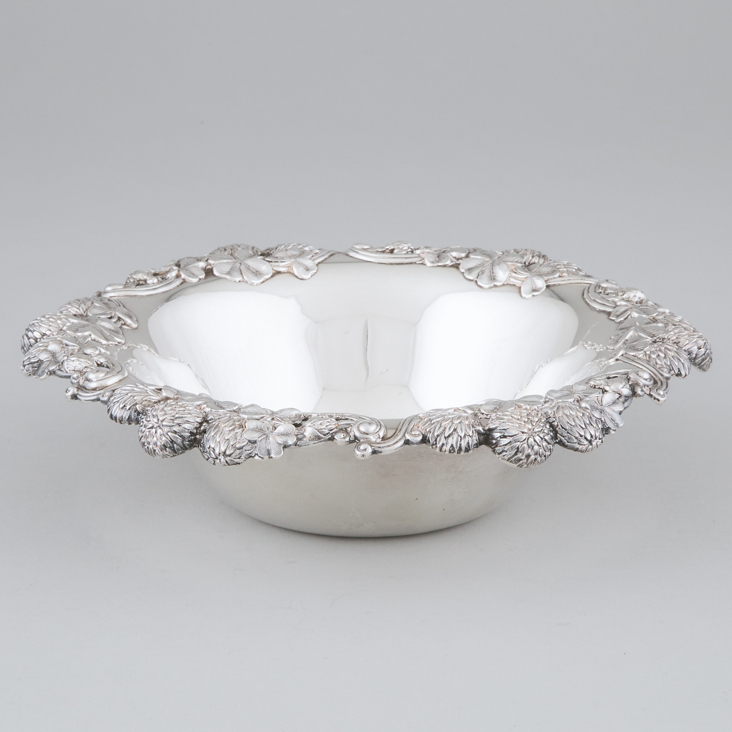 American Silver 'Chrysanthemum' Berry Bowl, Tiffany & Co., New York, N.Y., c.1891-1902