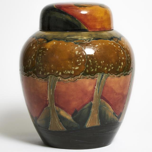 Moorcroft Eventide Covered Ginger Jar, c.1925