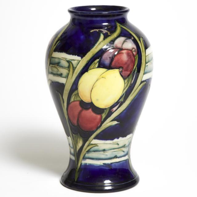 Moorcroft Banded Wisteria Panels Vase, c.1925-30