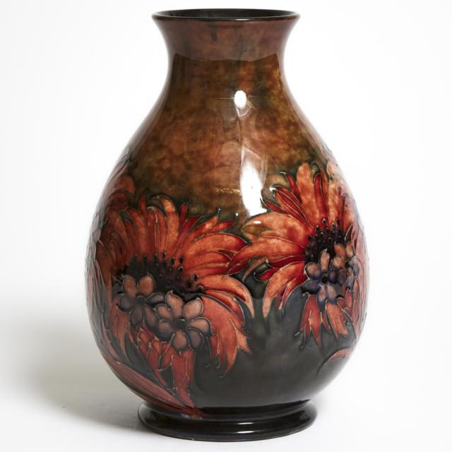 Moorcroft Flambé Cornflower Vase, c.1925-30