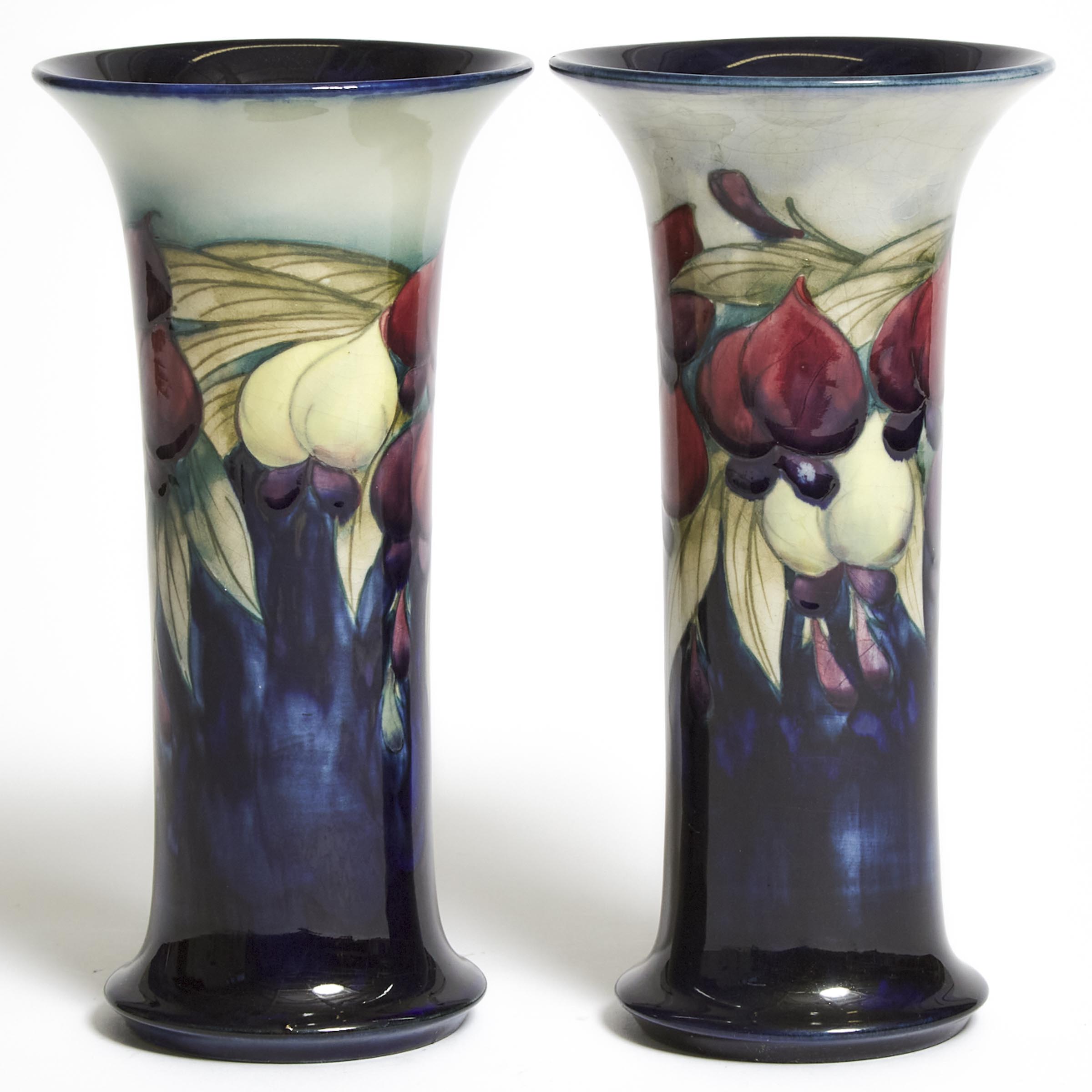 Pair of Moorcroft Wisteria Vases, c.1914-16