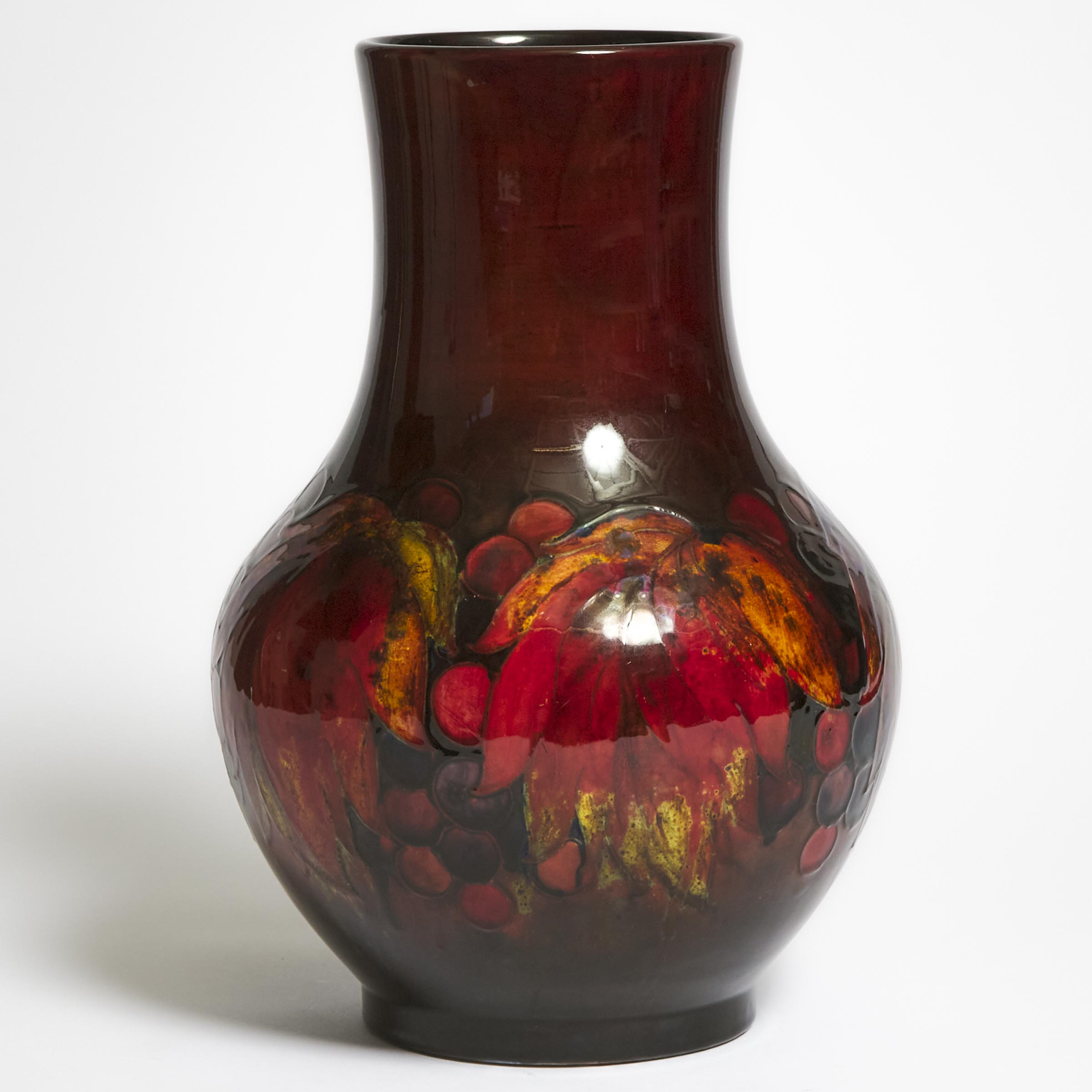 Moorcroft Flambé Grape and Leaf Large Vase, 1930s