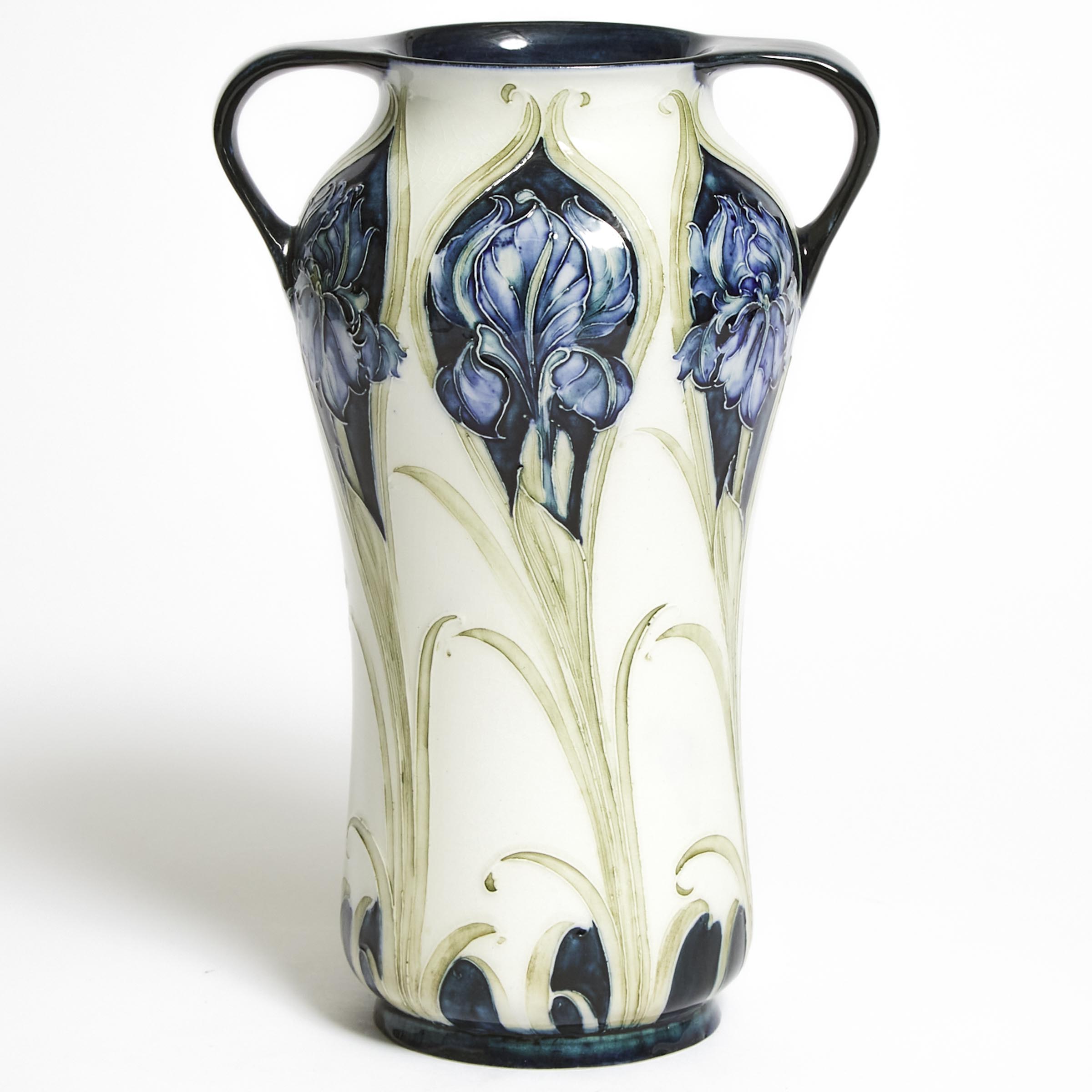Macintyre Moorcroft Two-Handled Florian Iris Vase, c.1900