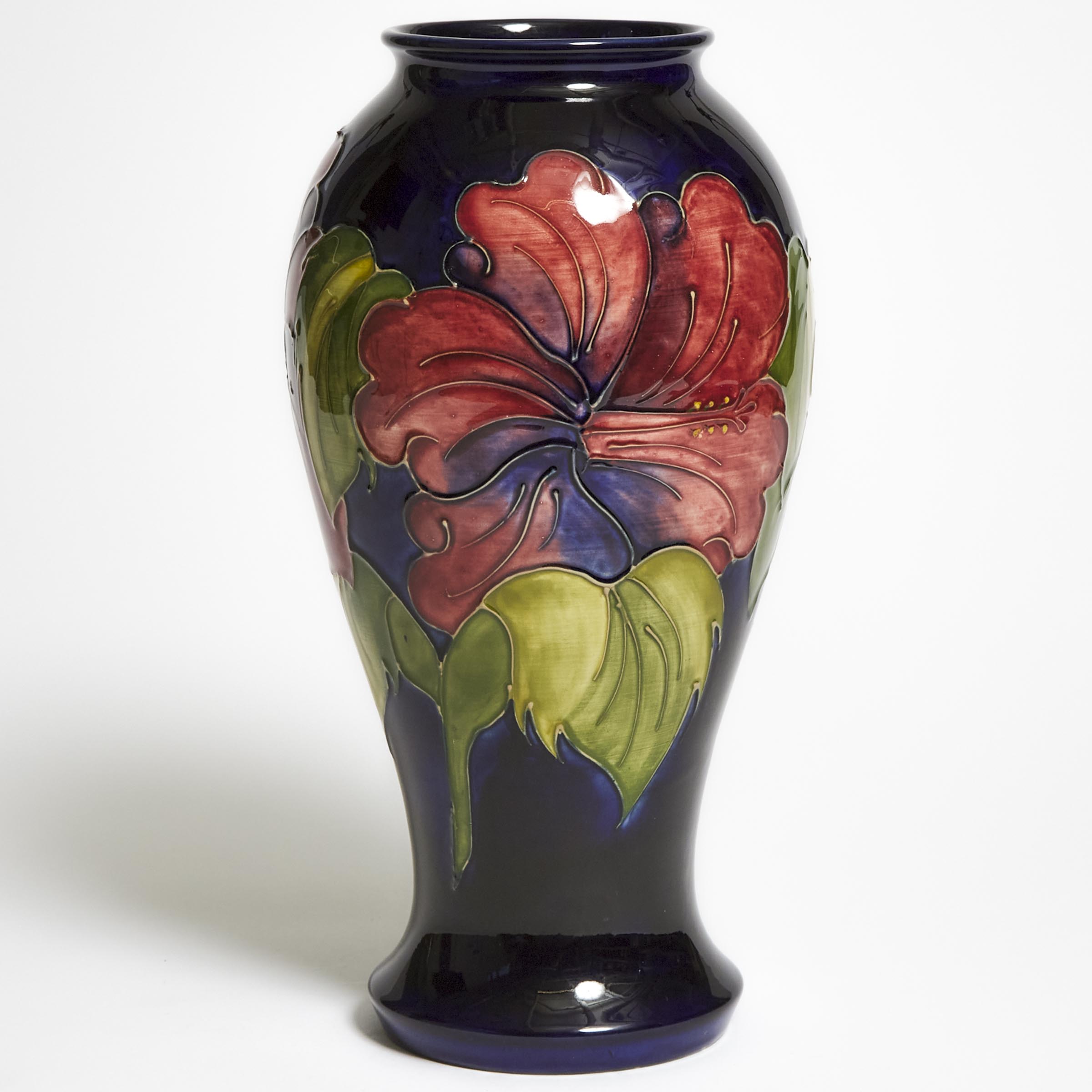 Moorcroft Hibiscus Vase, c.1986-90