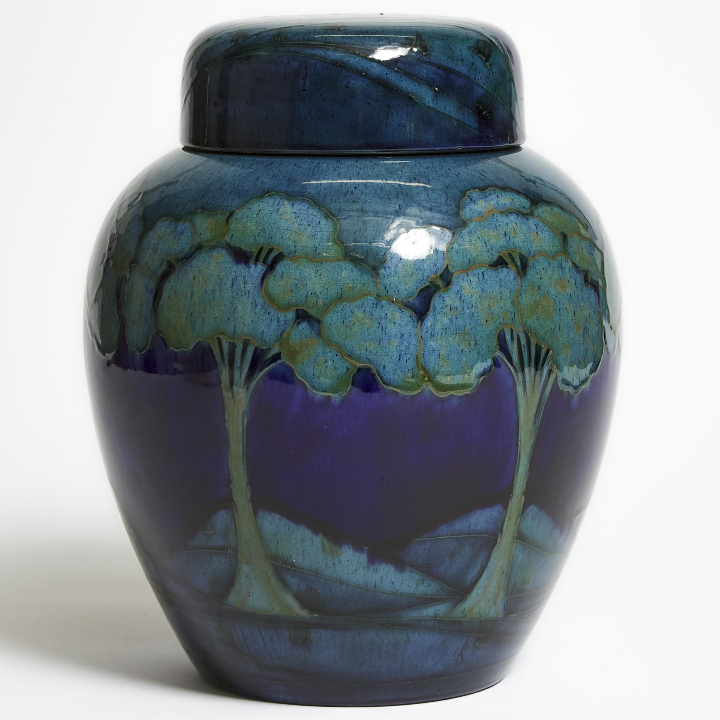 Moorcroft Moonlit Blue Covered Ginger Jar, c.1925