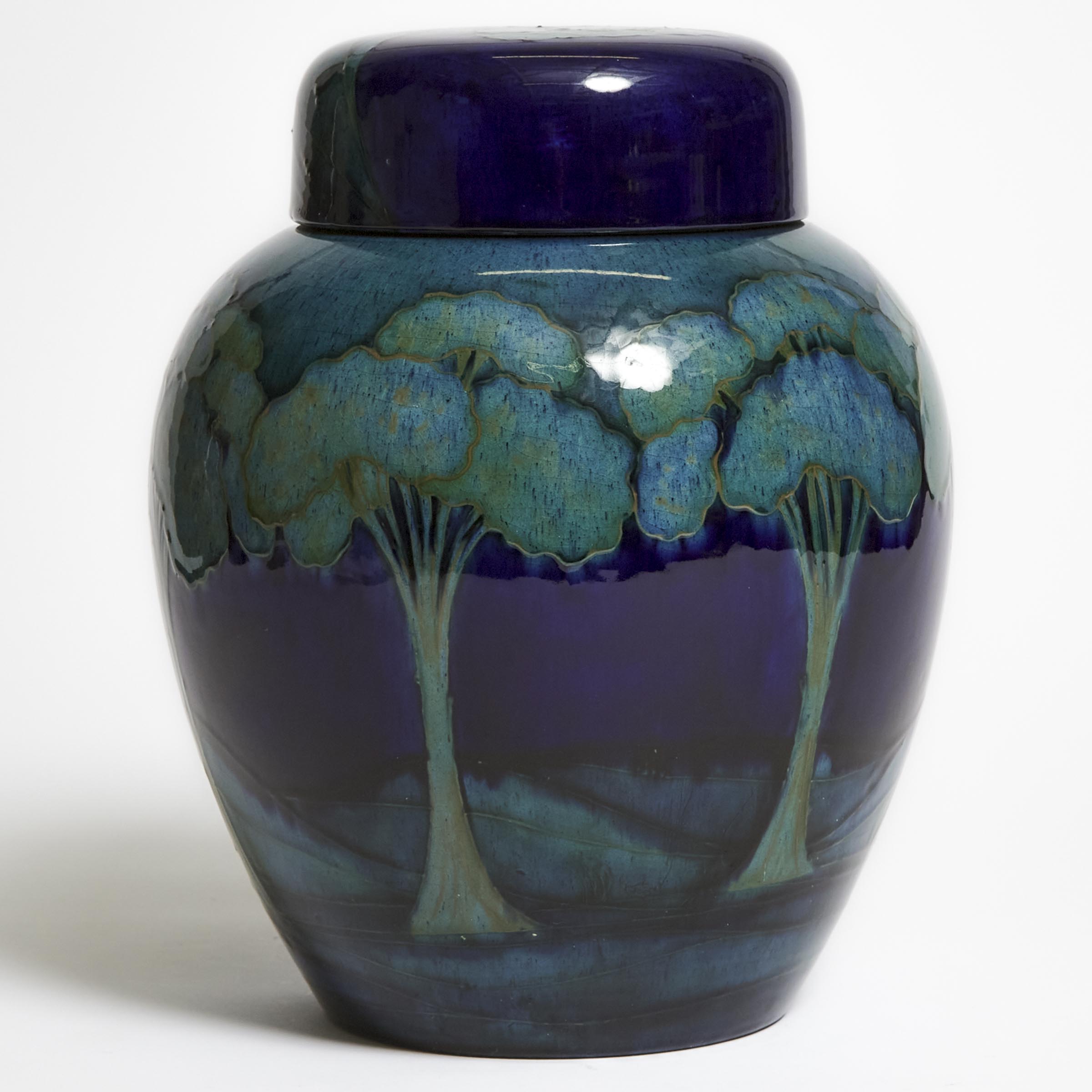 Moorcroft Moonlit Blue Covered Ginger Jar, c.1925