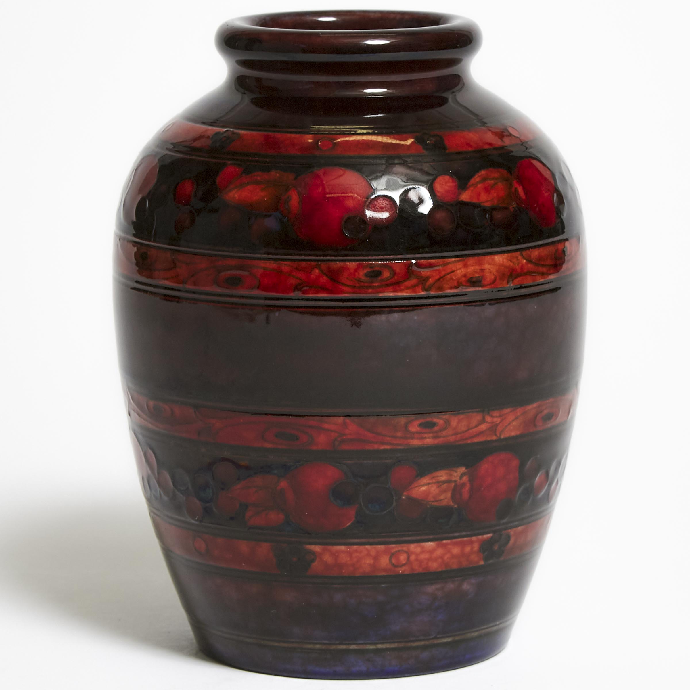 Moorcroft Flambé Banded Pomegranate Vase, c.1925-30