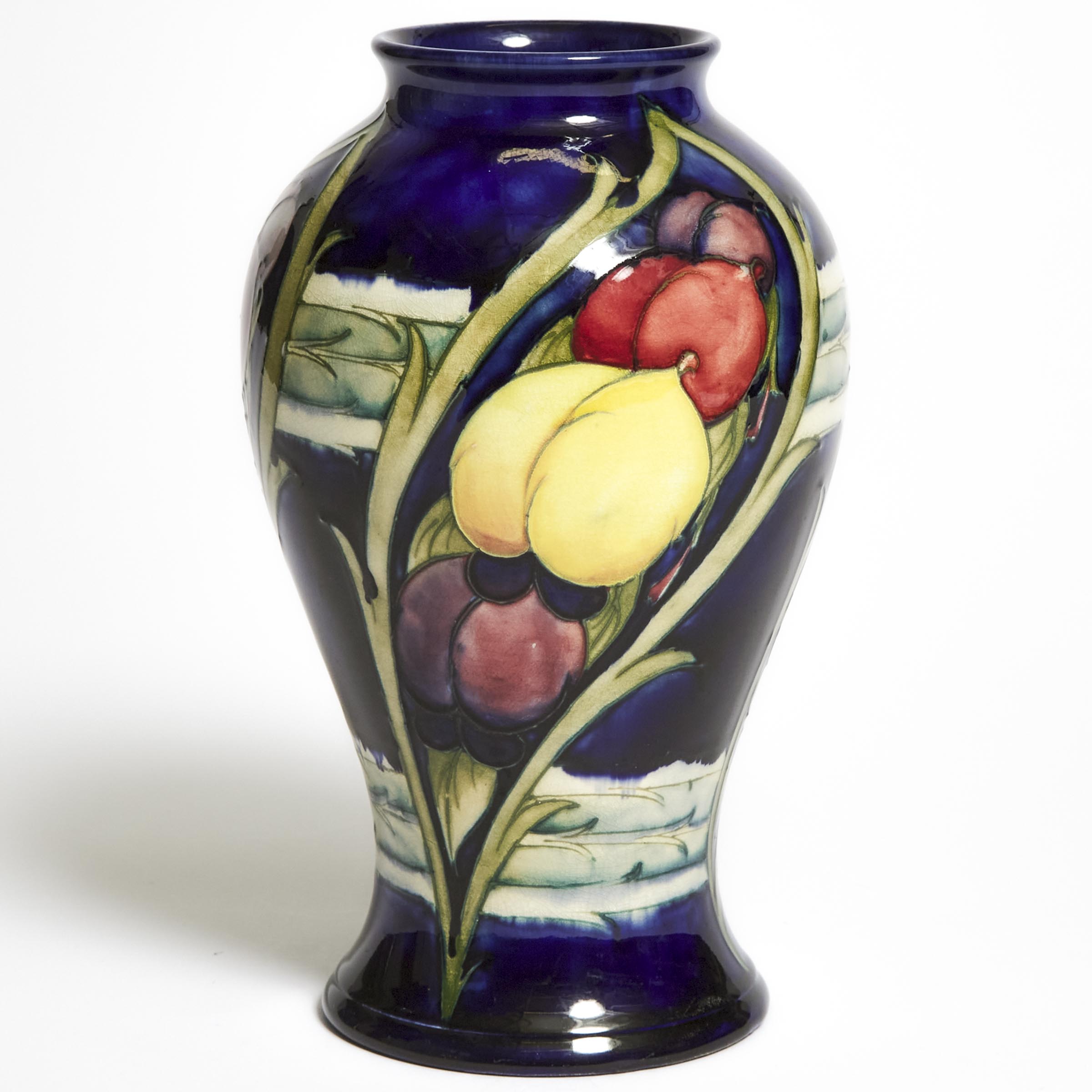Moorcroft Banded Wisteria Panels Vase, c.1925-30