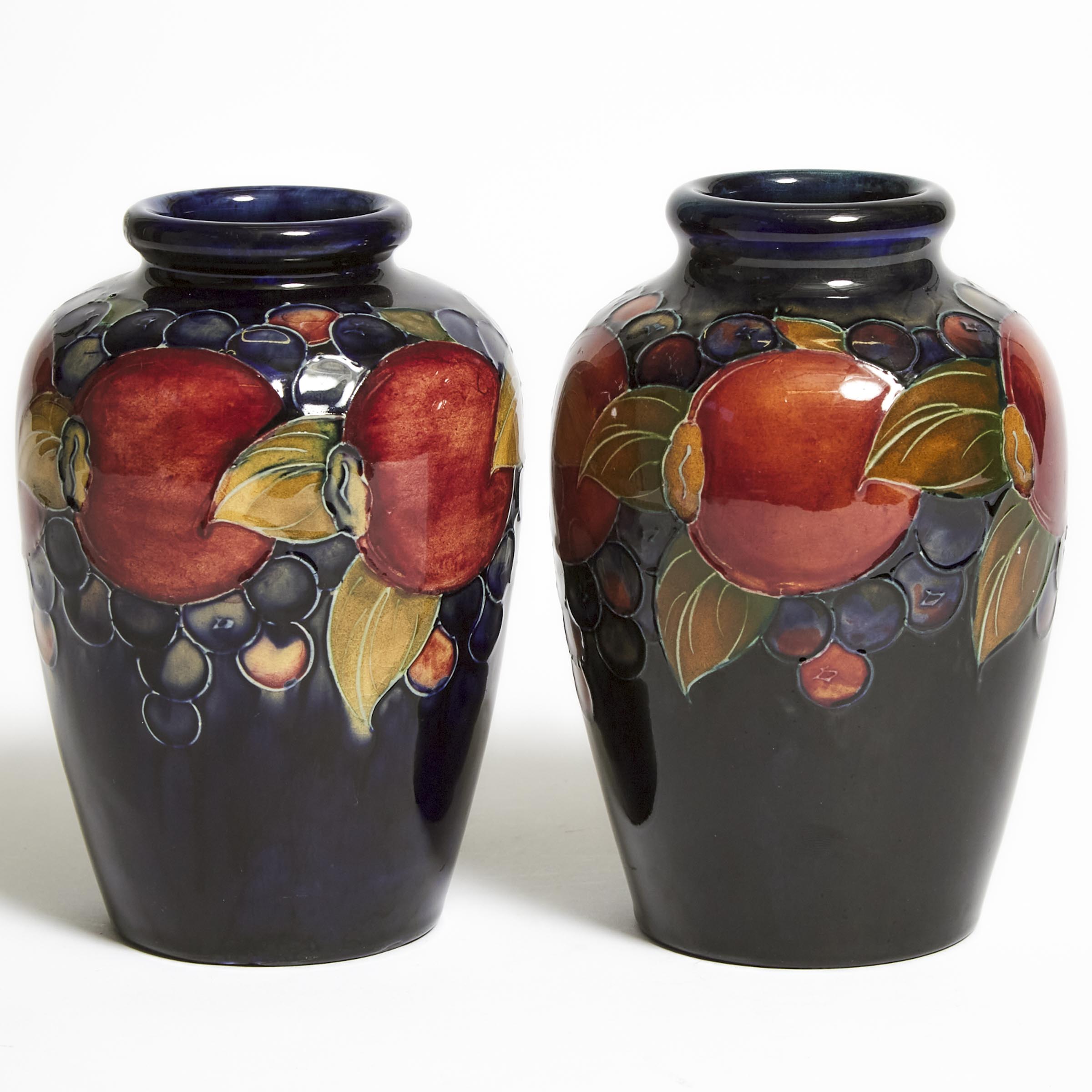 Pair of Moorcroft Pomegranate Vases, 1930s