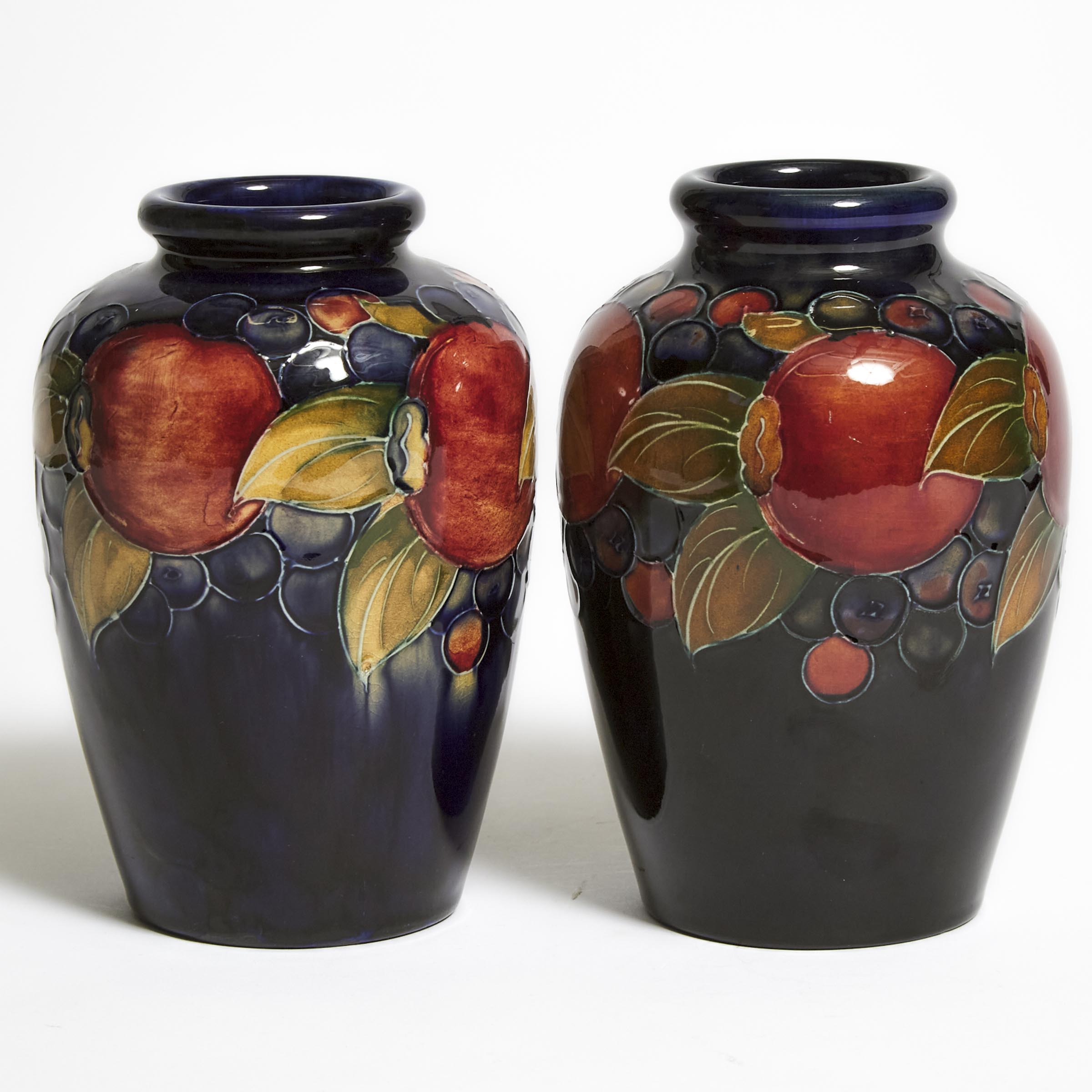 Pair of Moorcroft Pomegranate Vases, 1930s
