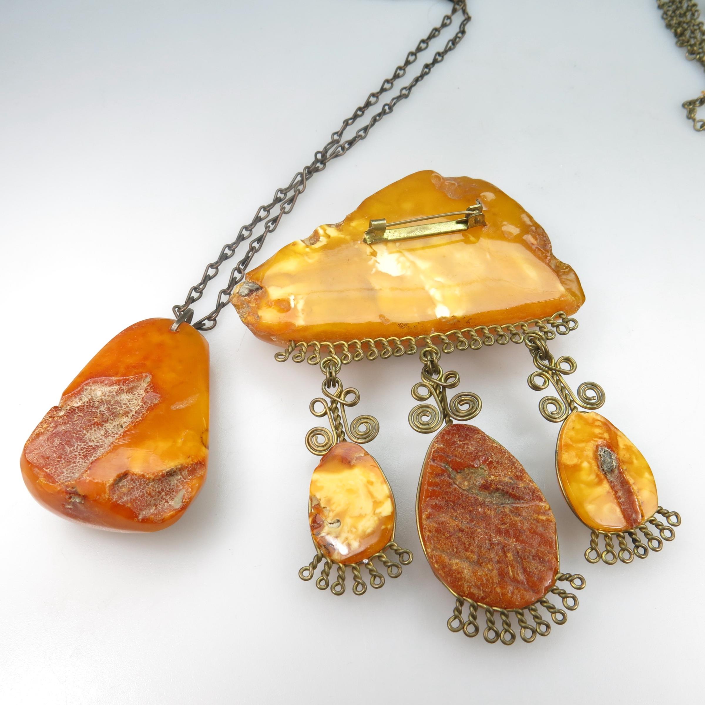 Small Quantity Of Various Amber And Metal Jewellery
