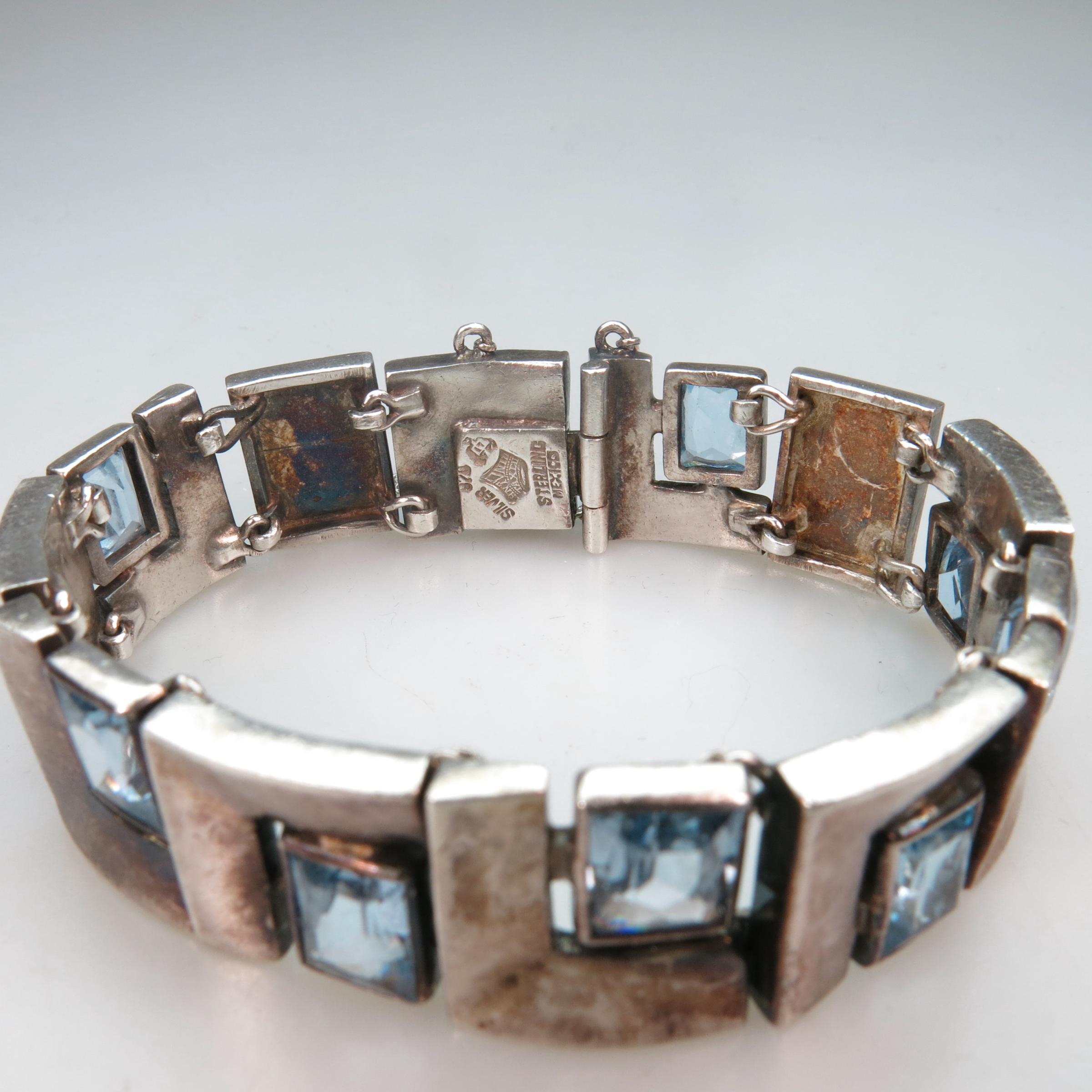Antonio Pineda Mexican 970 Grade Silver Bracelet And Earrings