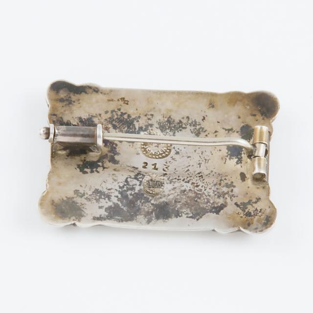 Georg Jensen Danish 830 Grade Silver Rectangular Brooch