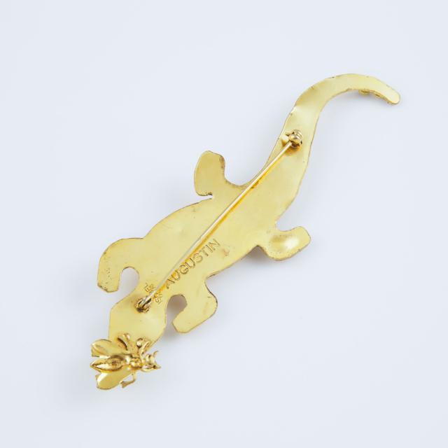 Isabel Canovas Gold-Tone Metal Salamander Brooch
