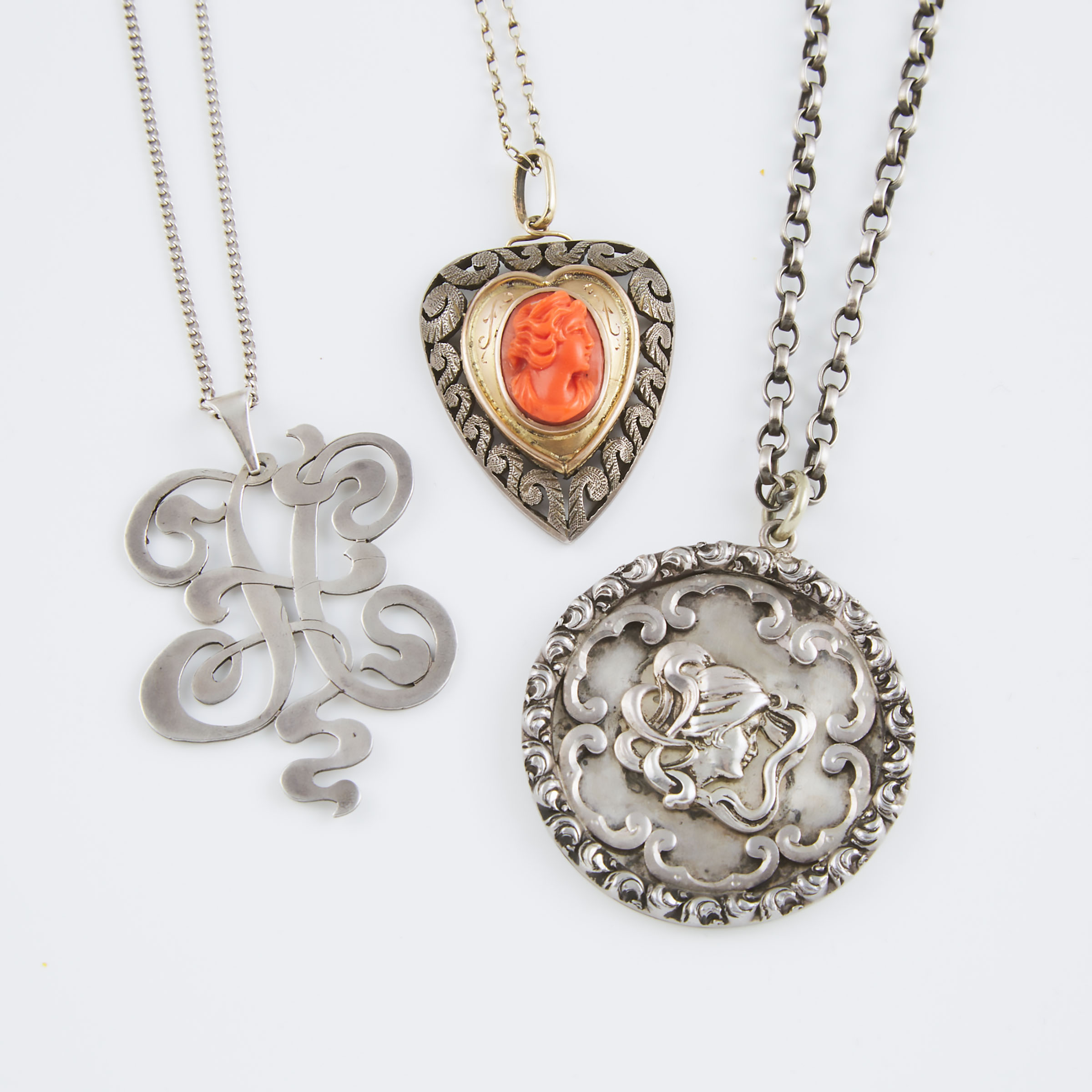 3 Various Pendants And Chains
