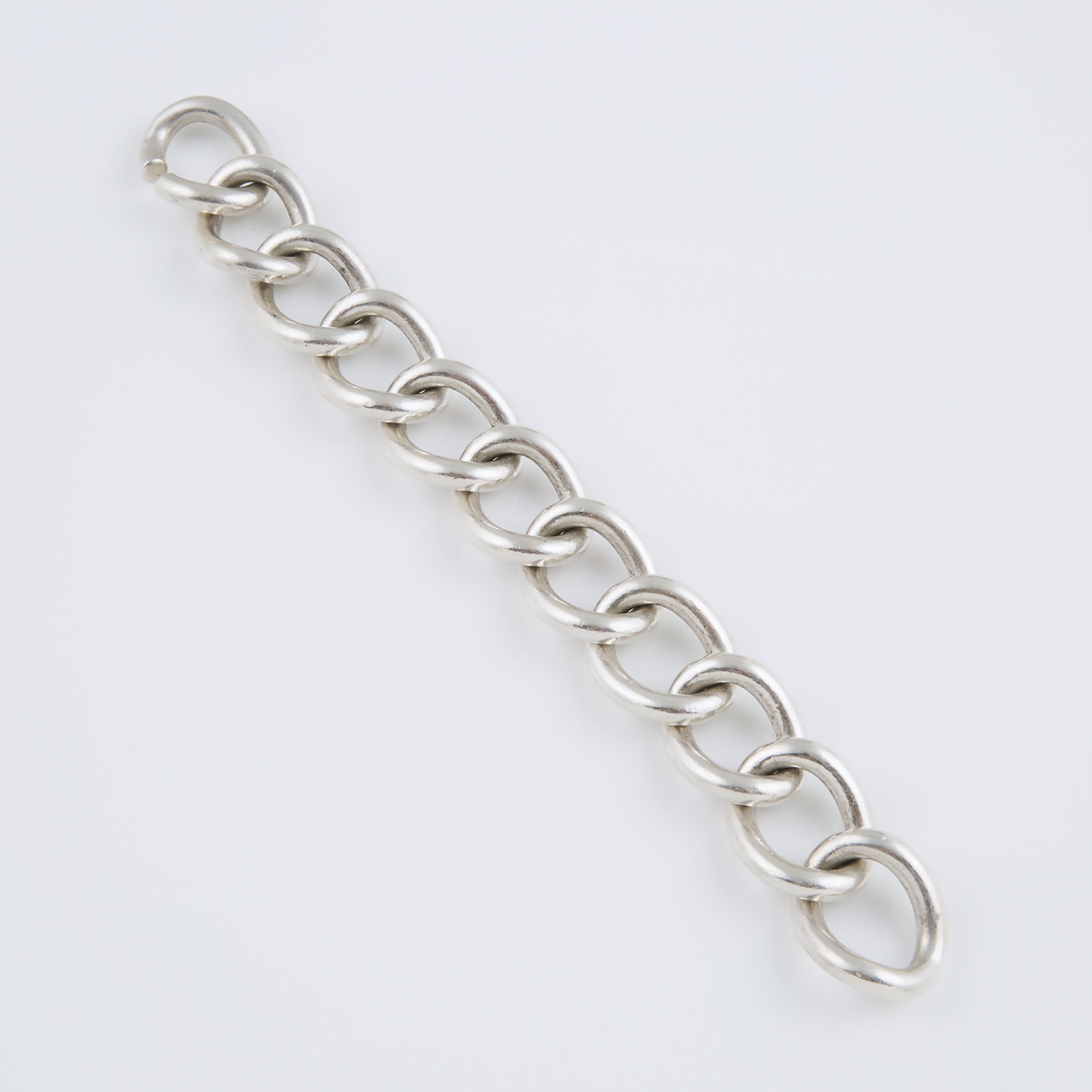 Heavy Silver Oval Link Bracelet