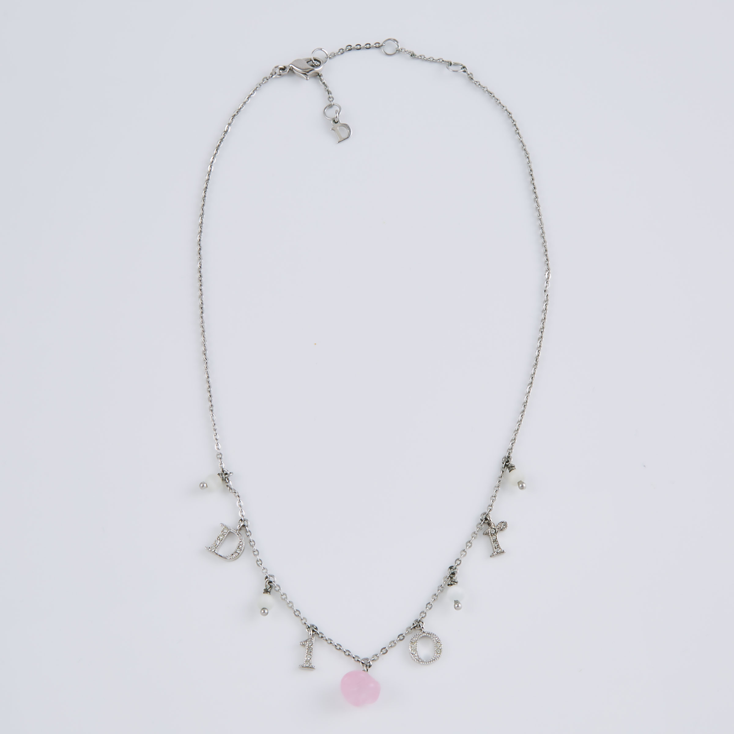 Dior Silver-Tone Metal Charm Necklace