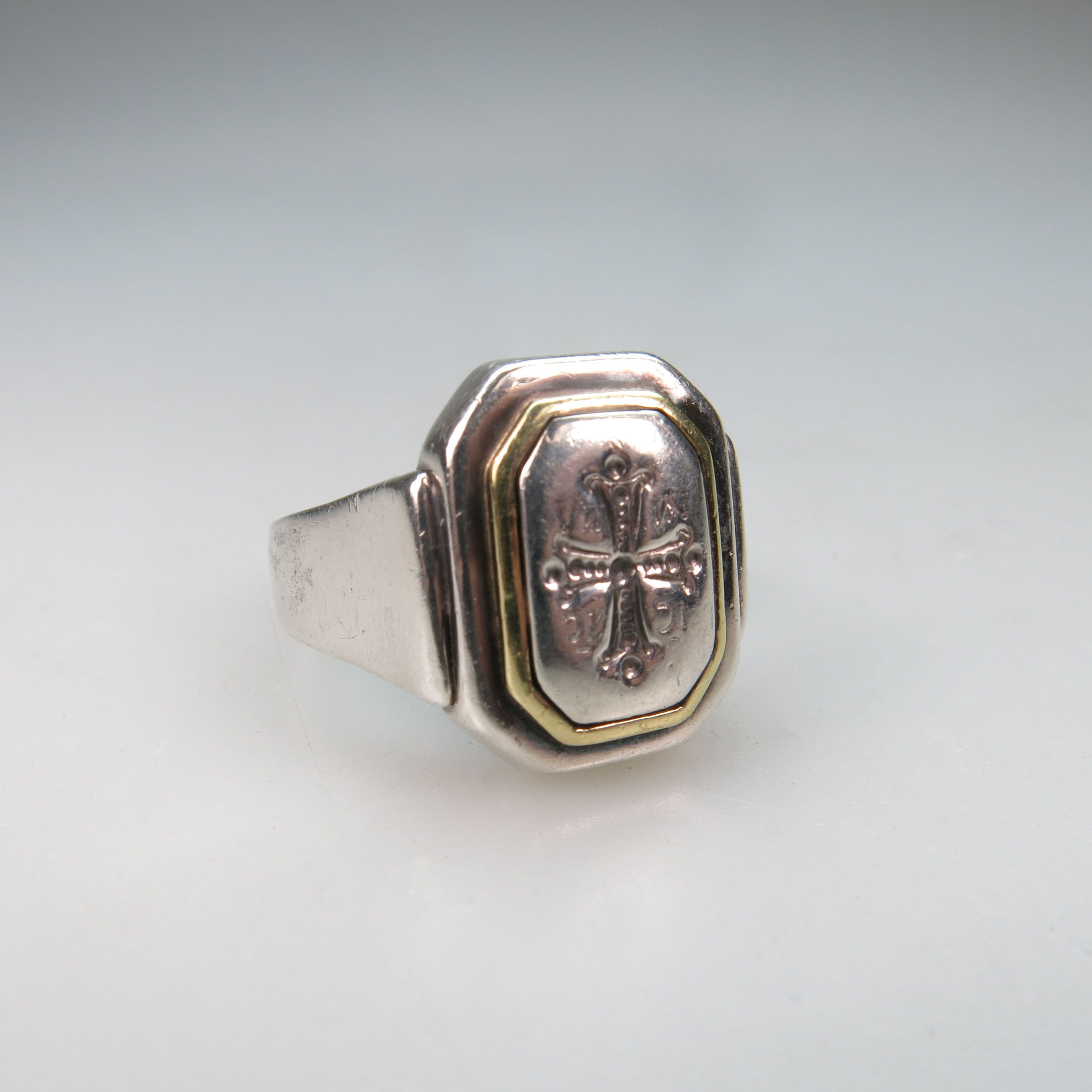 Sterling Silver And 18k Yellow Gold Ring