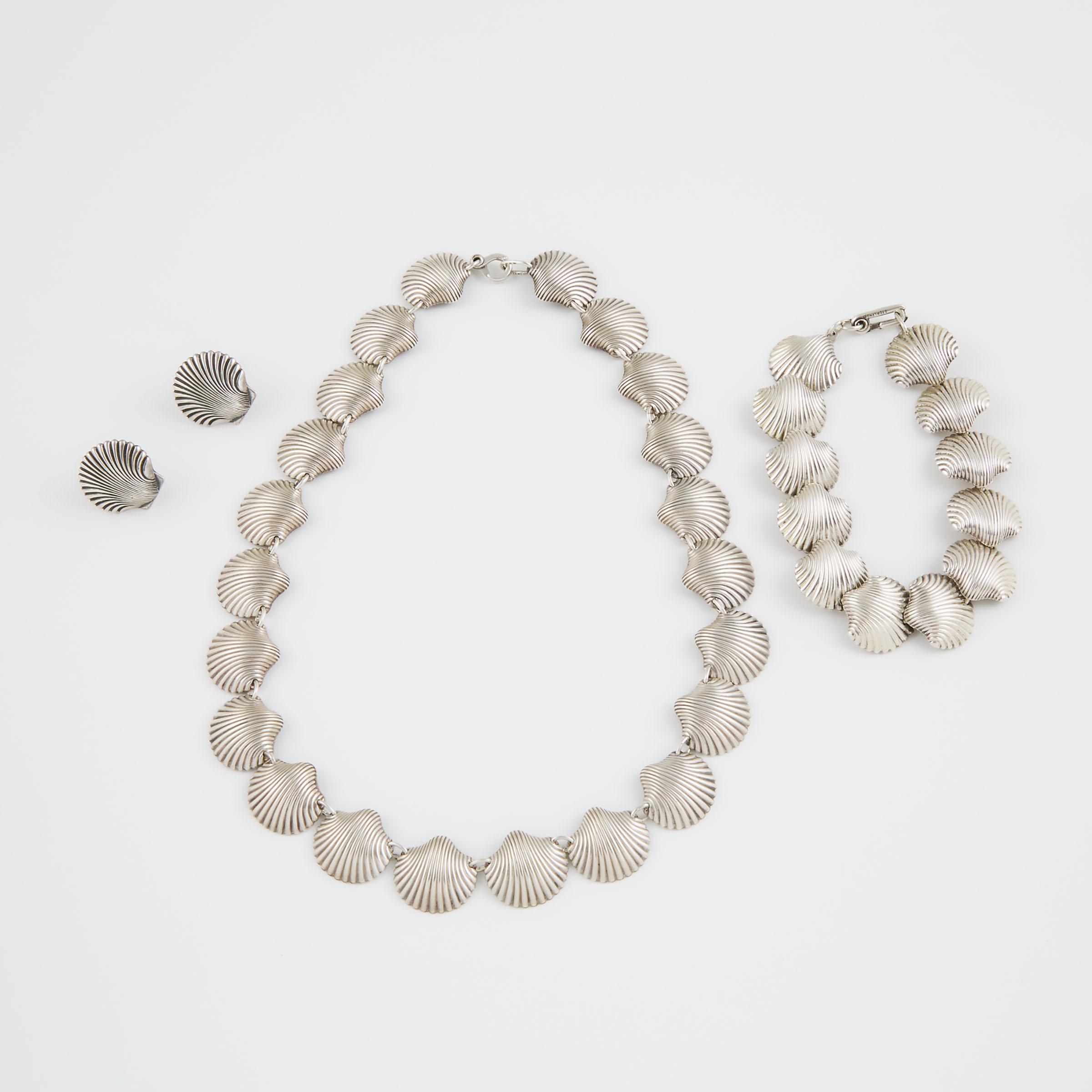 Group Of Sterling Silver Shell-Form Jewellery