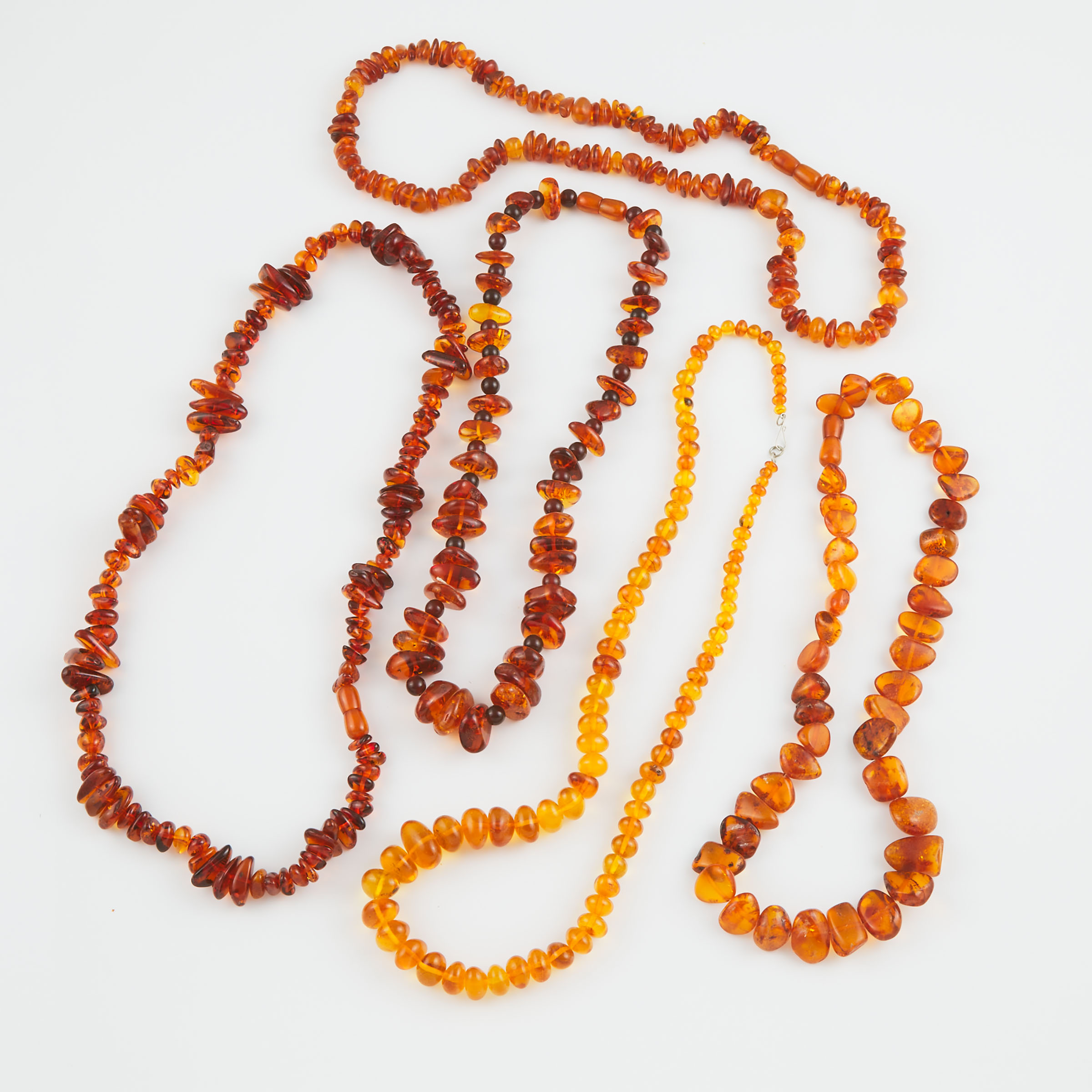 5 Amber Bead Necklaces