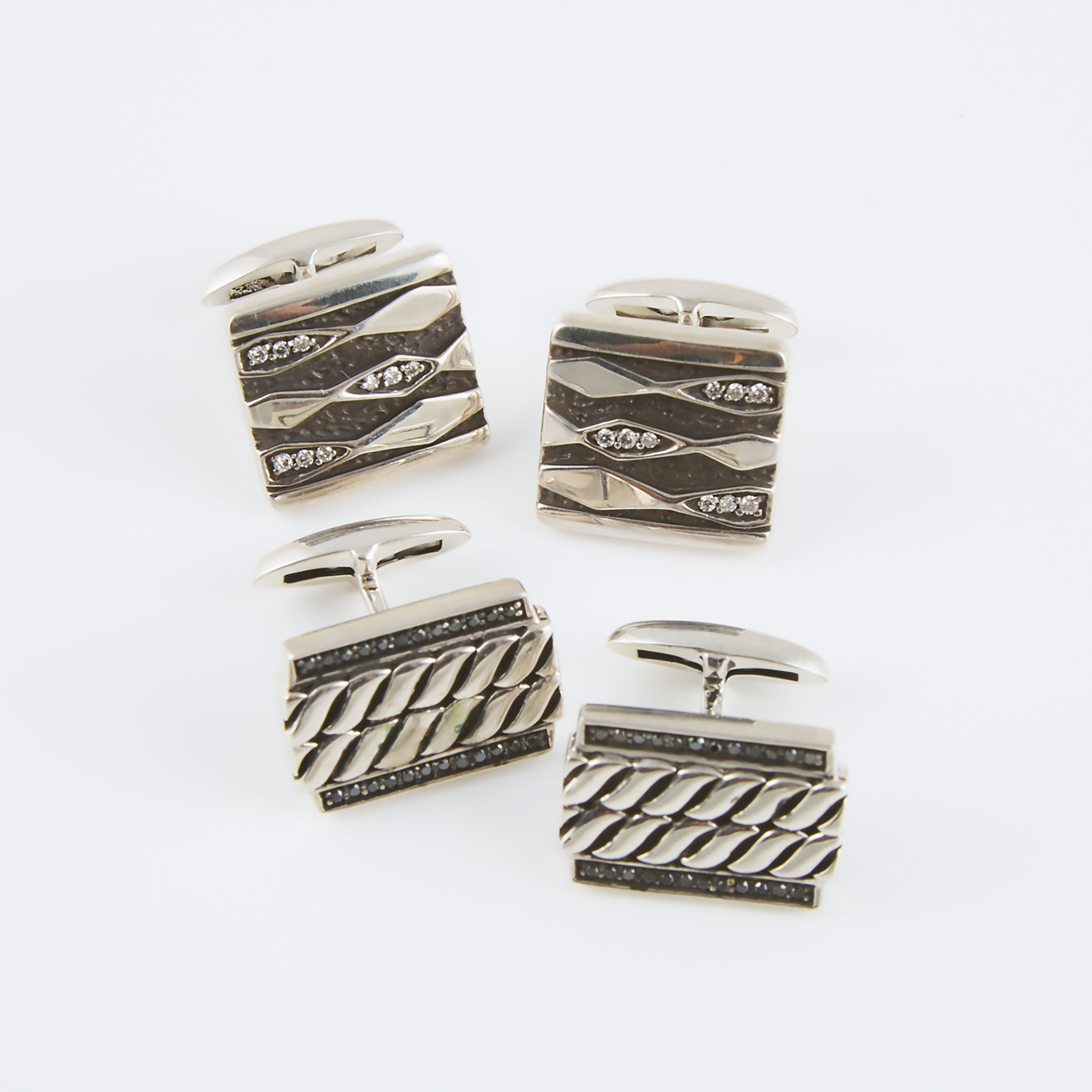2 Pairs of Sterling Silver Cufflinks