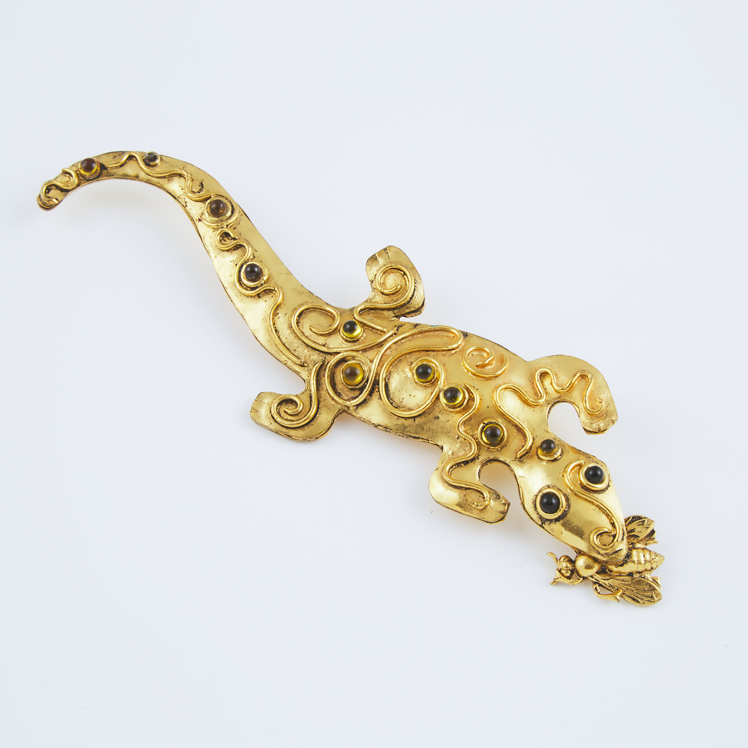 Isabel Canovas Gold-Tone Metal Salamander Brooch