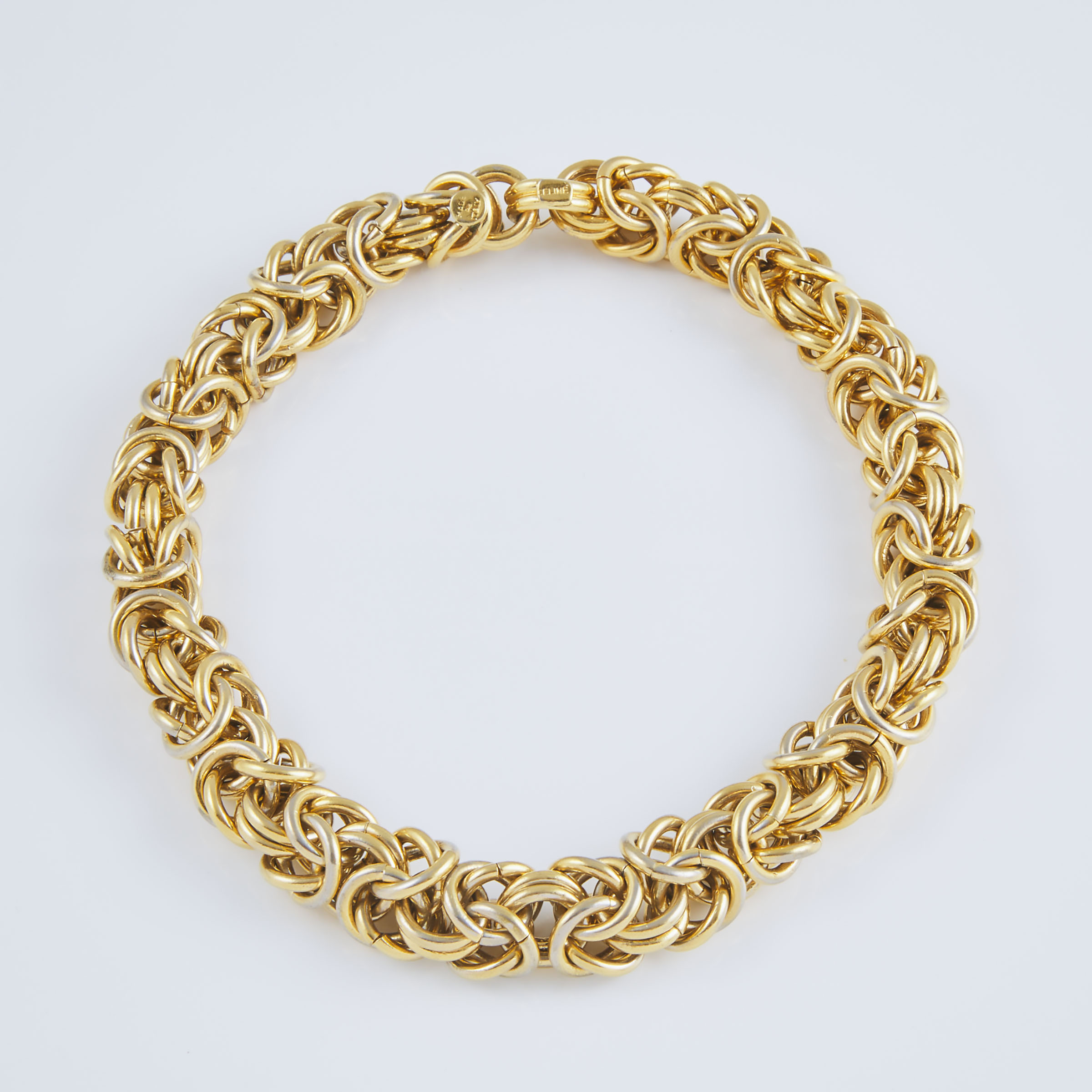 Celine Gold-Tone Metal Heavy Knot Link Necklace